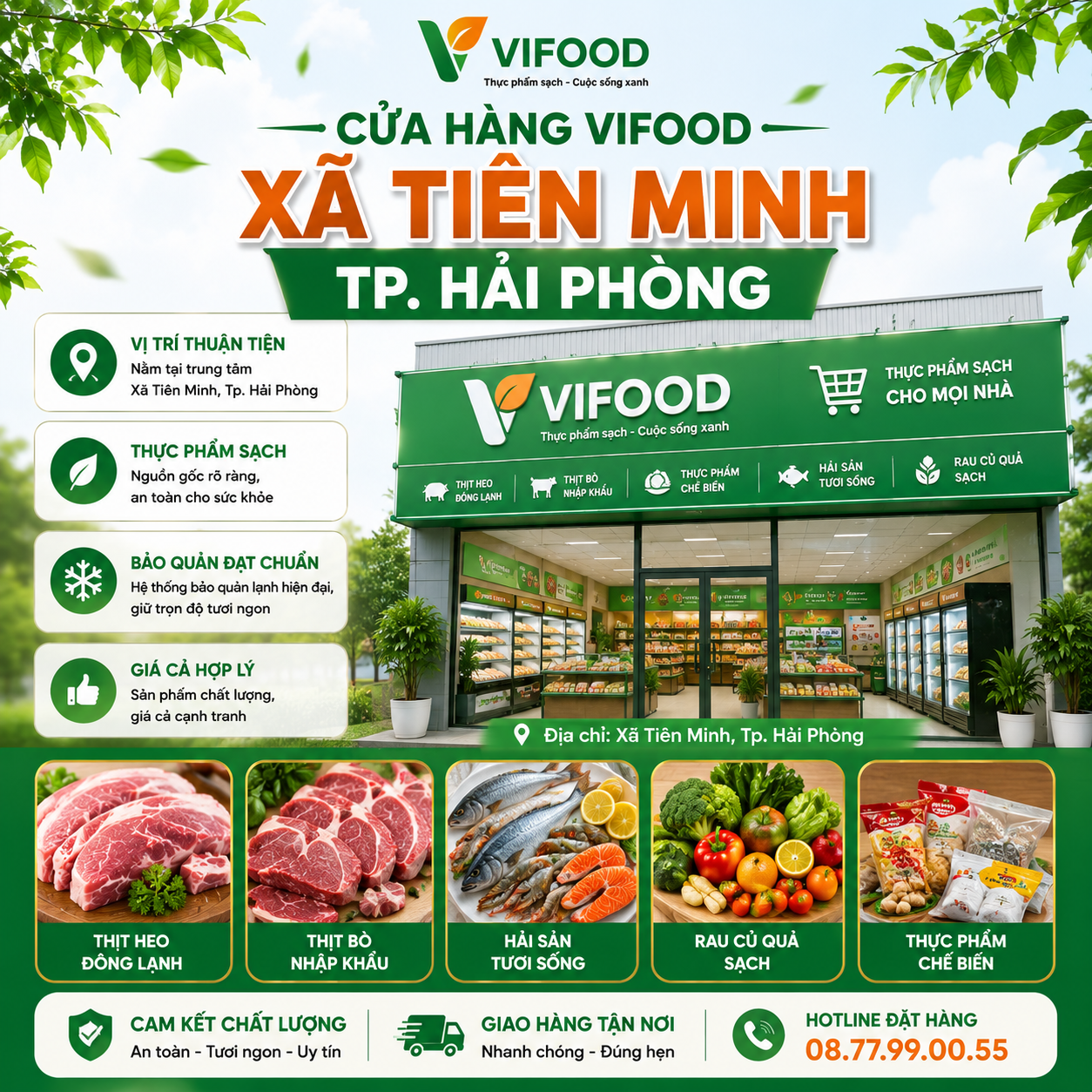 Vifood - Nhà Cung Cấp Thực Phẩm Đông Lạnh Uy Tín Tại Xã Tiên Minh, Tp Hải Phòng