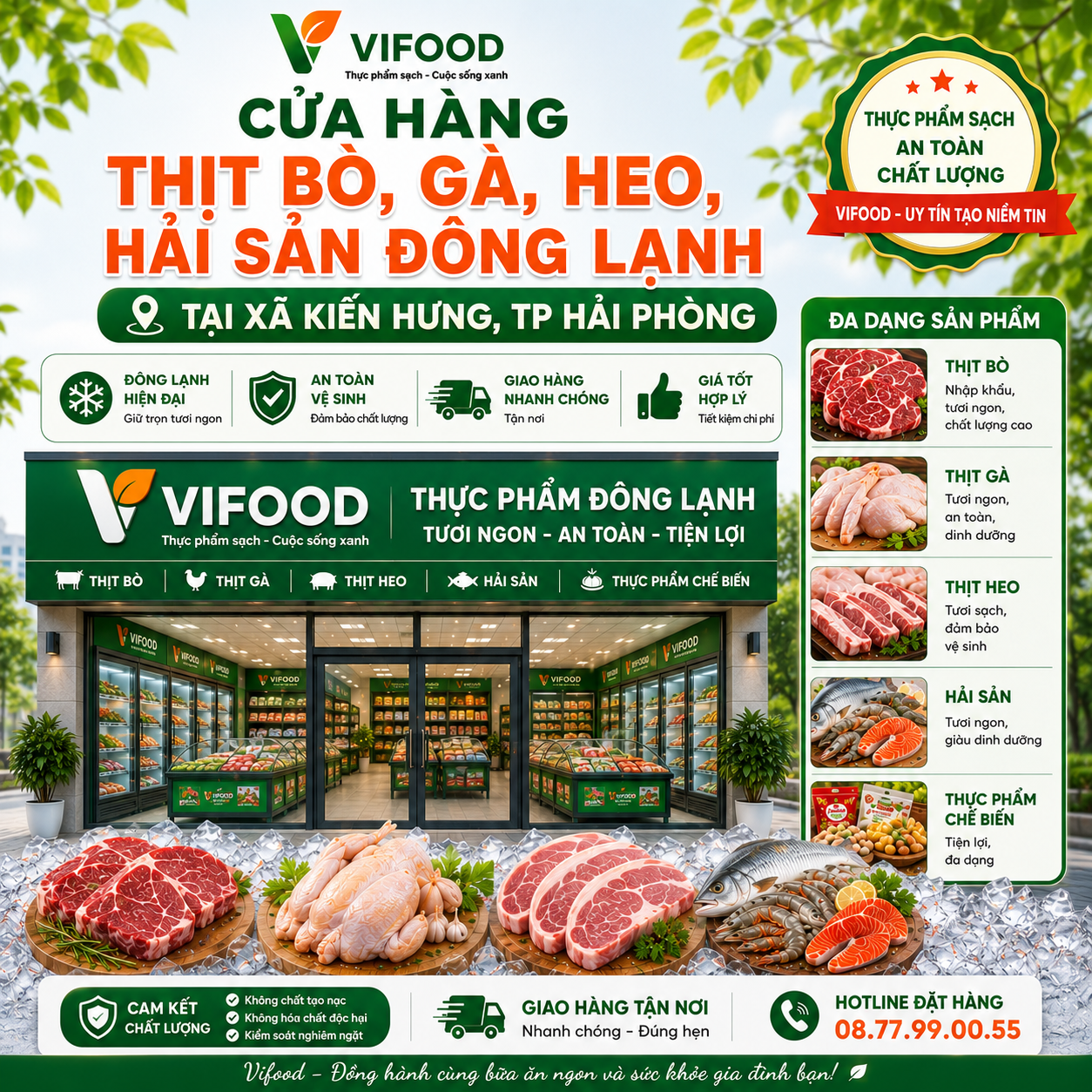 Nhà Cung Cấp Thịt Bò, Gà, Heo, Hải Sản Đông Lạnh Tại Xã Kiến Hưng, Tp Hải Phòng