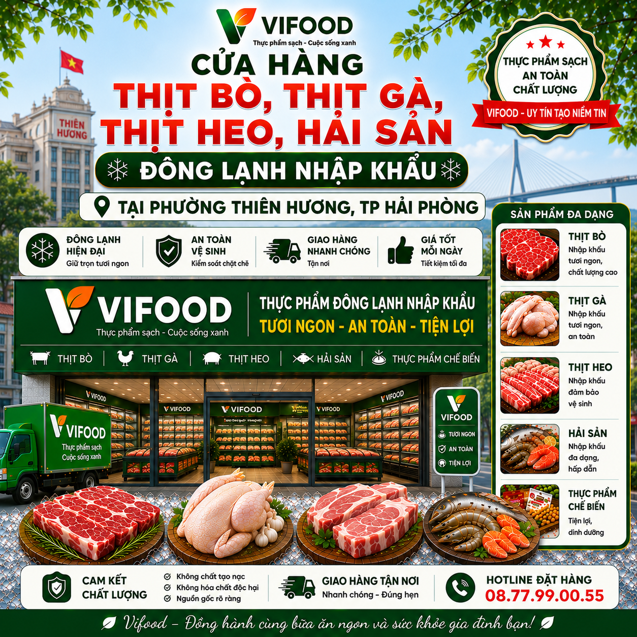 VIFOOD – Thịt Bò, Thịt Gà, Thịt Heo, Hải Sản Đông Lạnh tại Phường Thiên Hương, Thành phố Hải Phòng