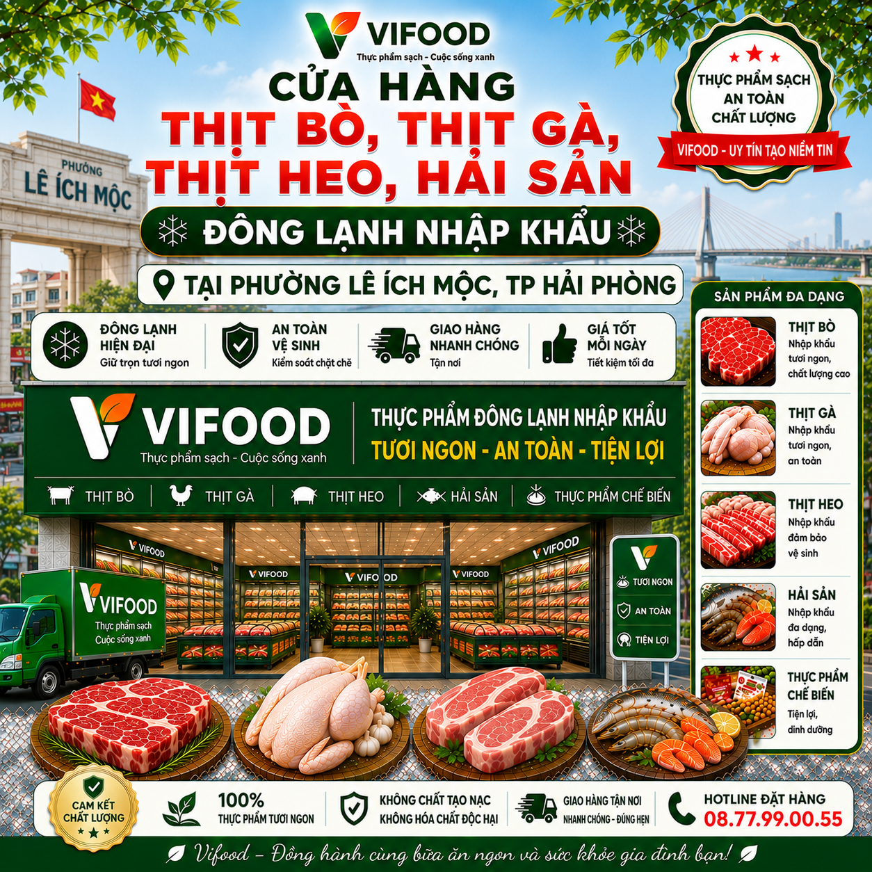 VIFOOD – Thịt Bò, Thịt Gà, Thịt Heo, Hải Sản Đông Lạnh tại Phường Lê Ích Mộc, Thành phố Hải Phòng
