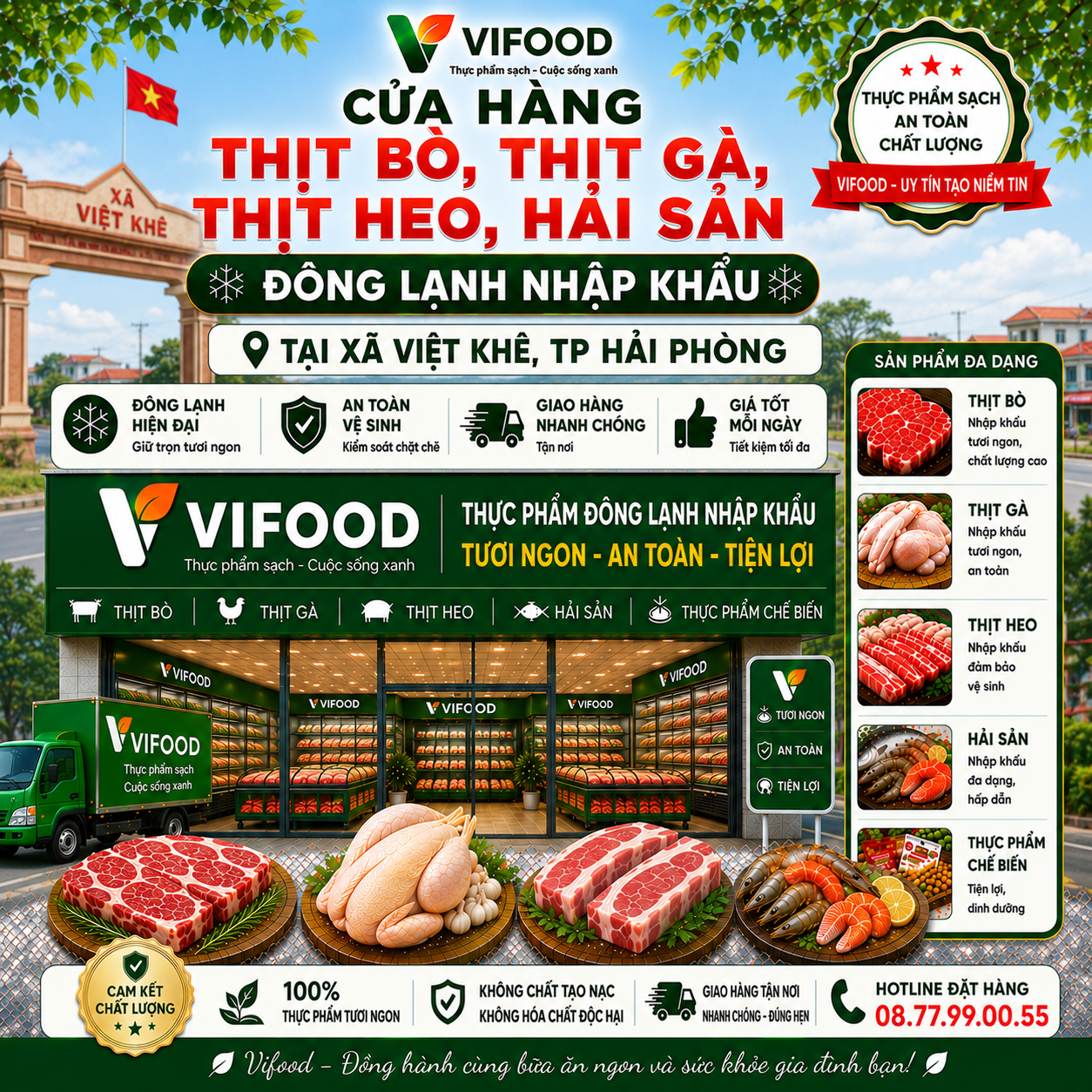 VIFOOD – Thịt Bò, Thịt Gà, Thịt Heo, Hải Sản Đông Lạnh tại Xã Việt Khê, Thành phố Hải Phòng