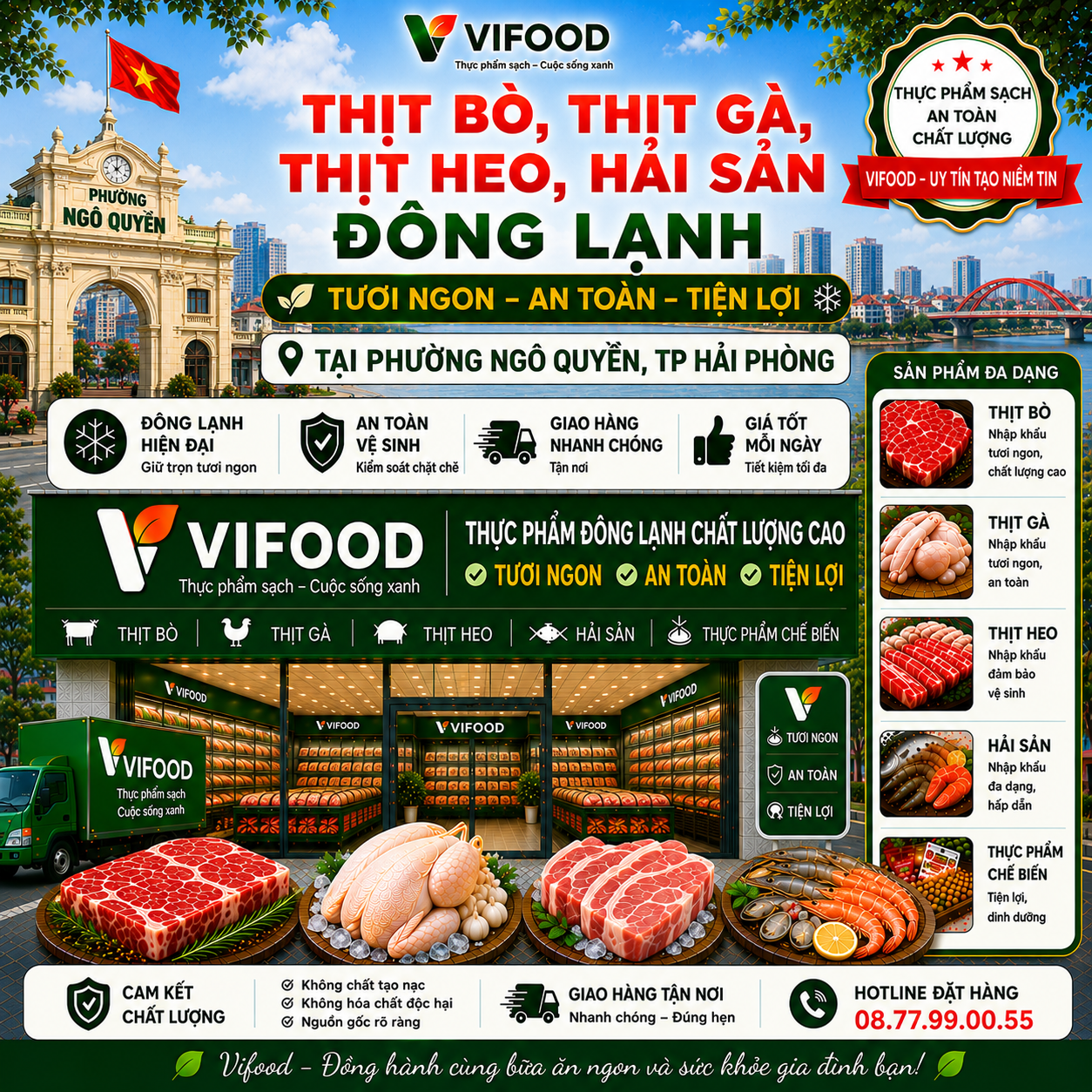 VIFOOD – Thịt Bò, Thịt Gà, Thịt Heo, Hải Sản Đông Lạnh tại Phường Ngô Quyền, Thành phố Hải Phòng