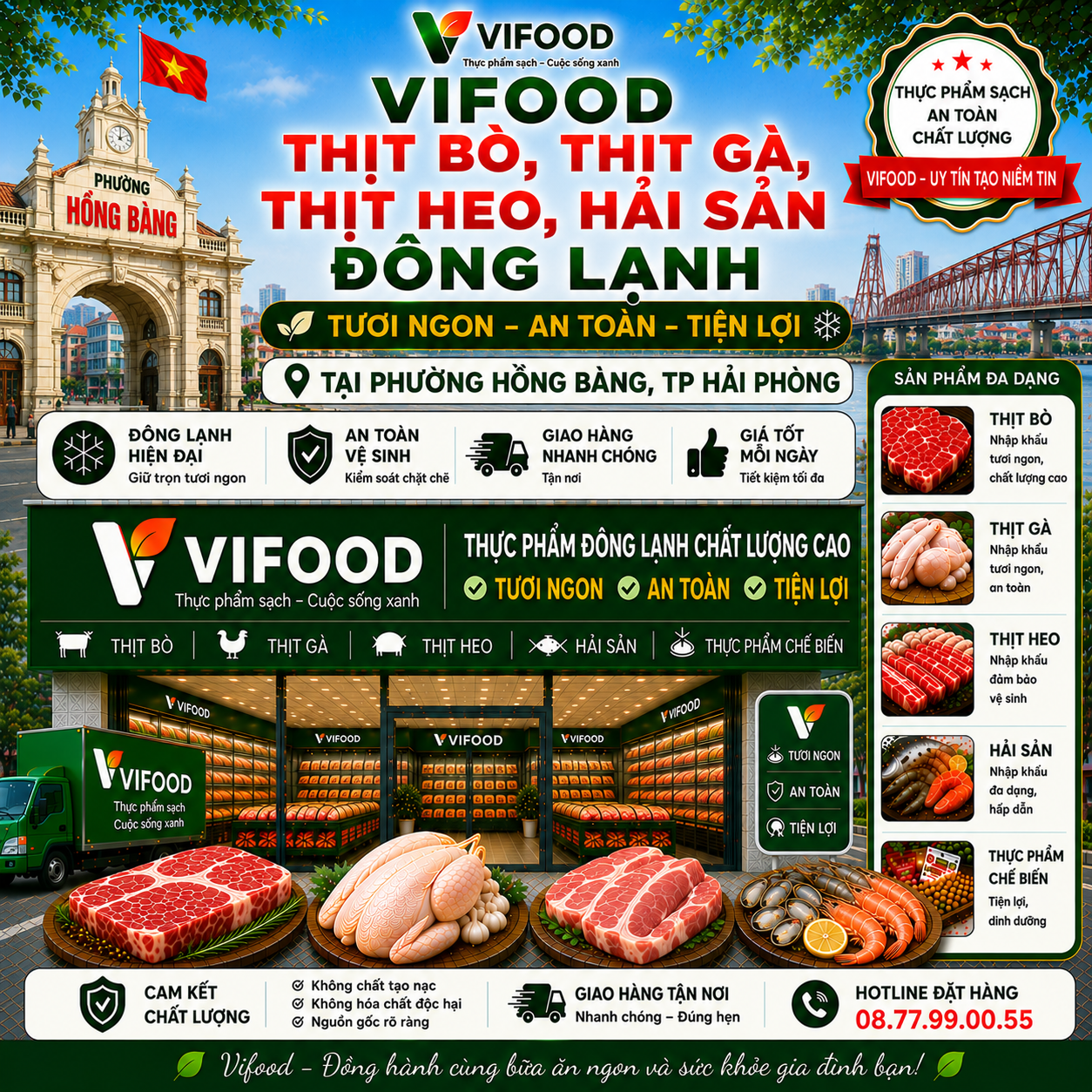 VIFOOD – Thịt Bò, Thịt Gà, Thịt Heo, Hải Sản Đông Lạnh tại Phường Hồng Bàng, Thành phố Hải Phòng