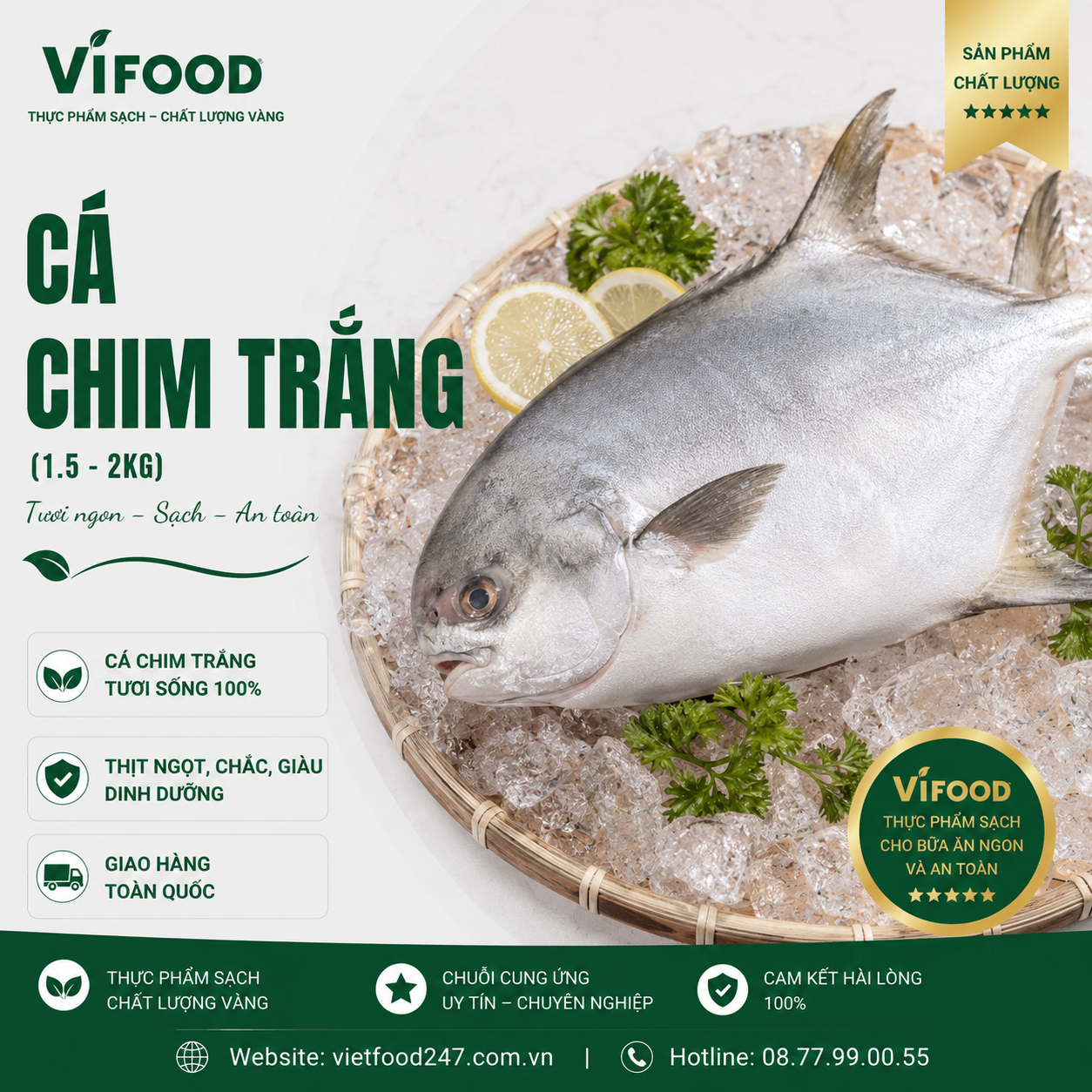 Cá Chim Trắng (1.5 - 2 kg)