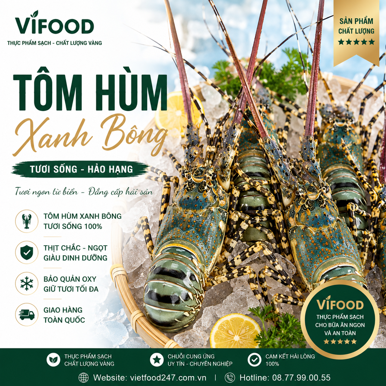 Tôm hùm xanh 400-500gr