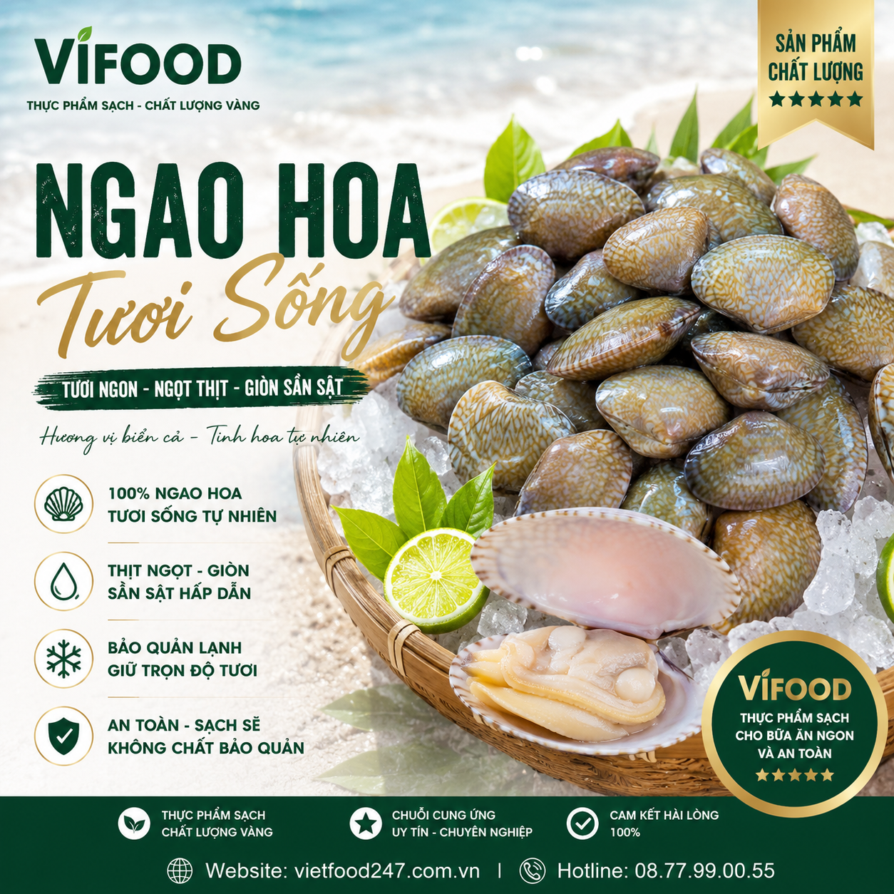 Ngao Hoa Tươi Sống