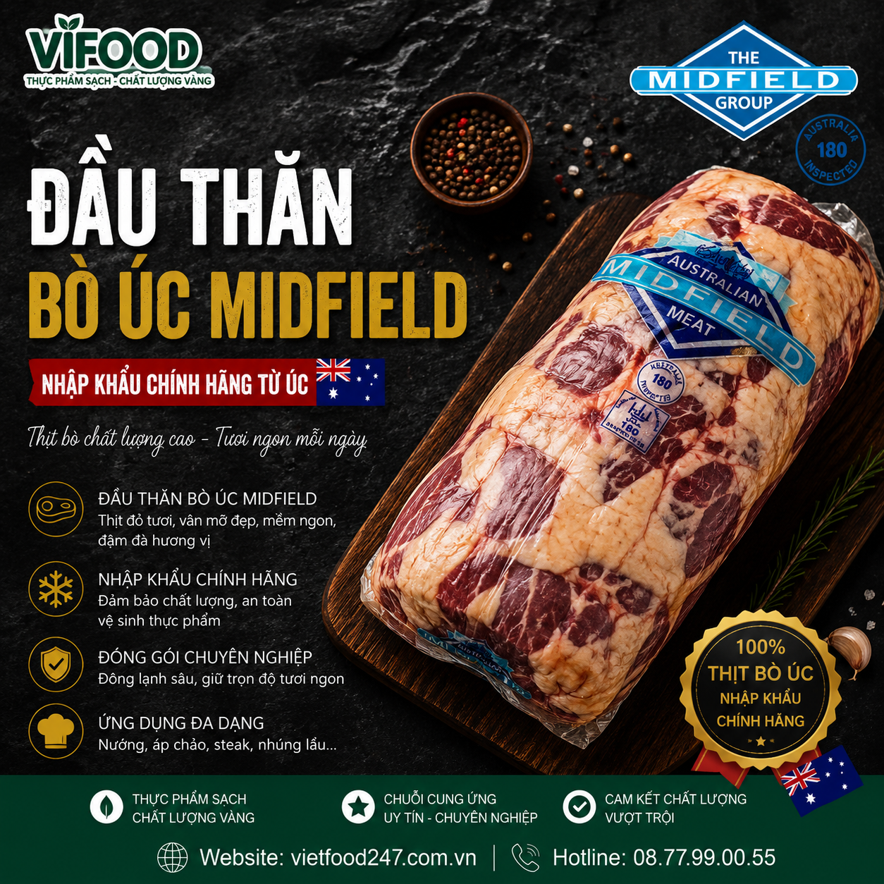 Đầu thăn bò Úc Midfield
