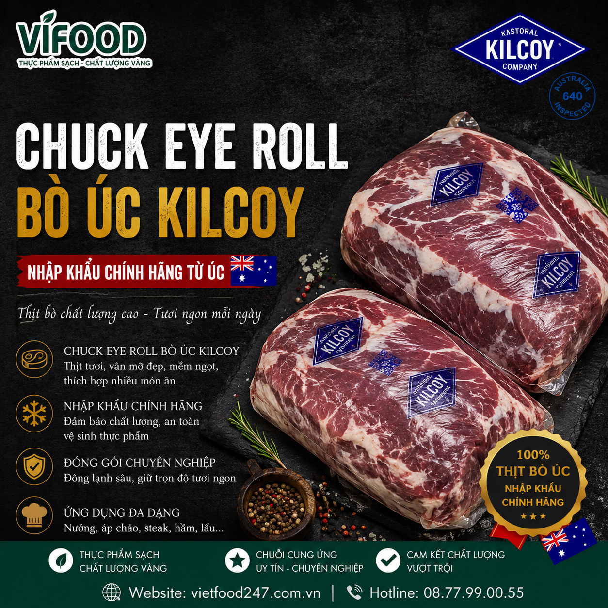 Chuck Eye Roll bò Úc Kilcoy