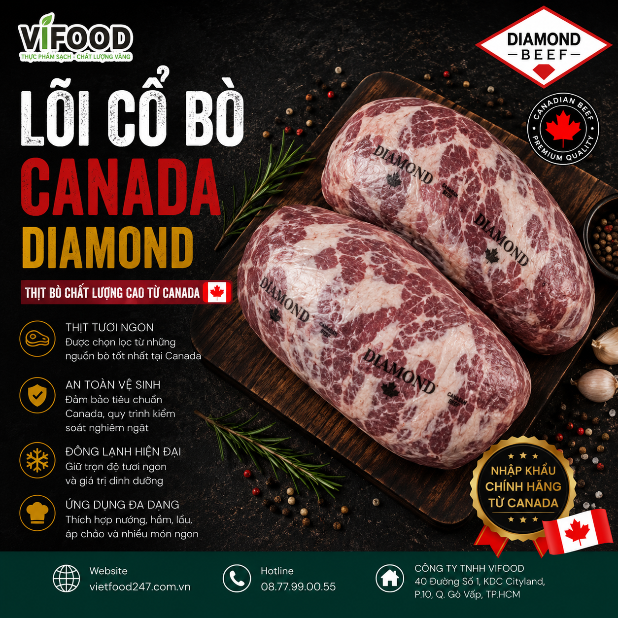 Lõi cổ bò Canada Diamond
