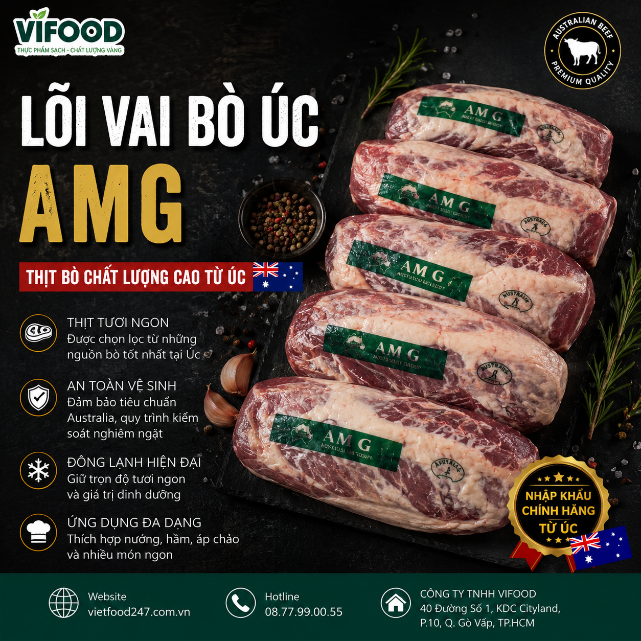 Lõi vai bò Úc AMG