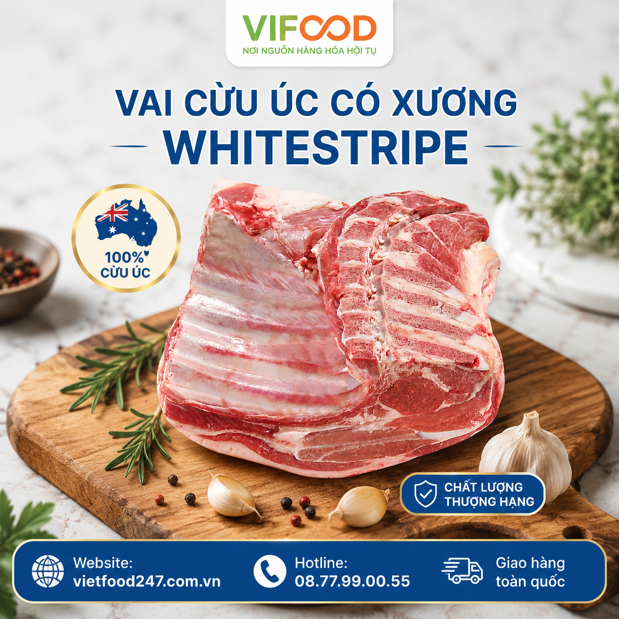 Vai cừu Úc có xương Whitestripe