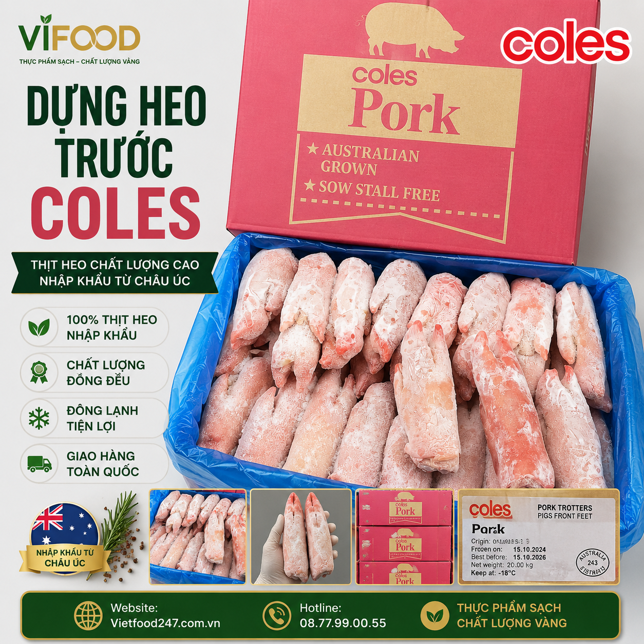 Dựng heo trước Coles