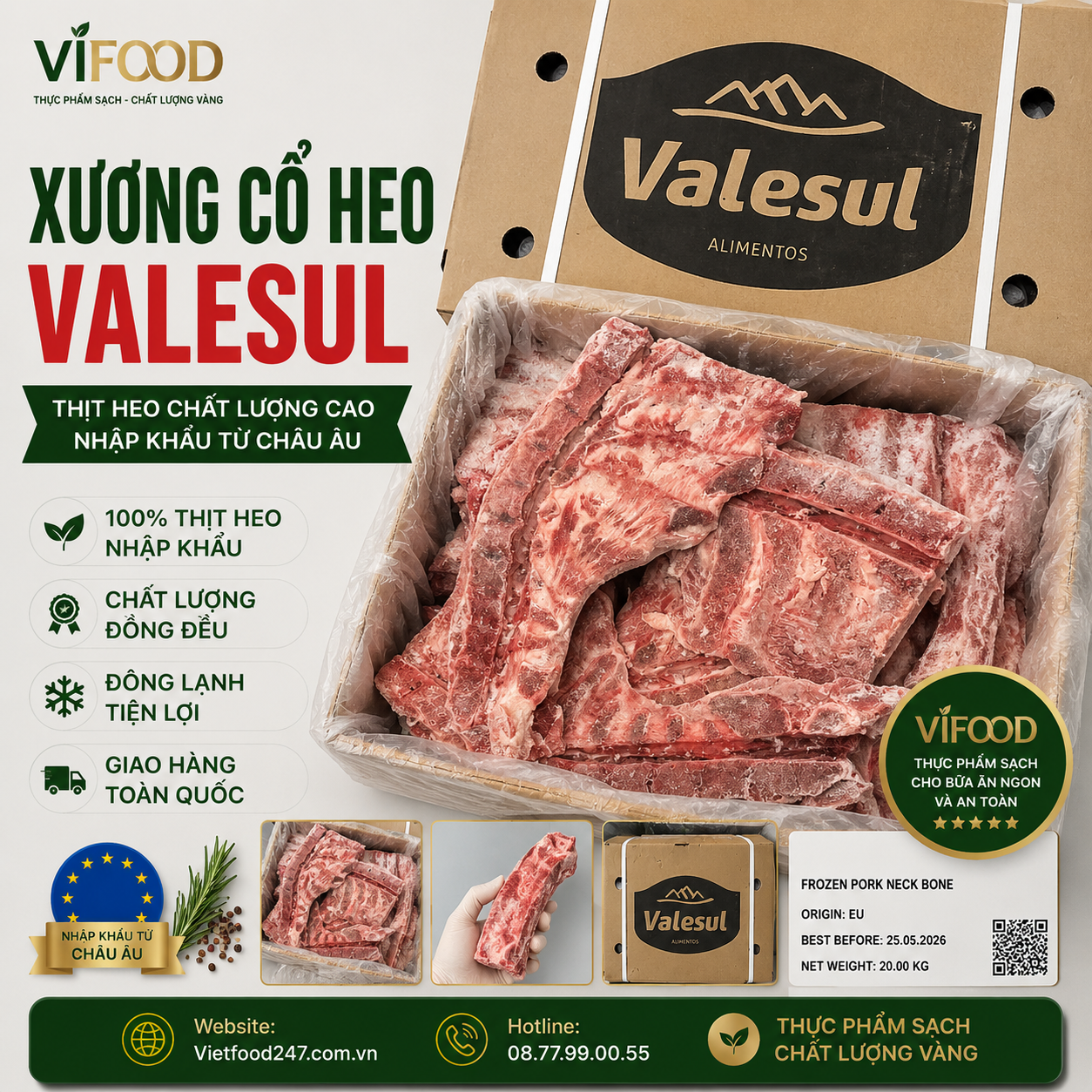 Xương cổ heo Valesul