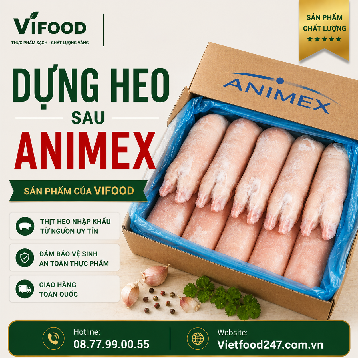Dựng heo sau Animex