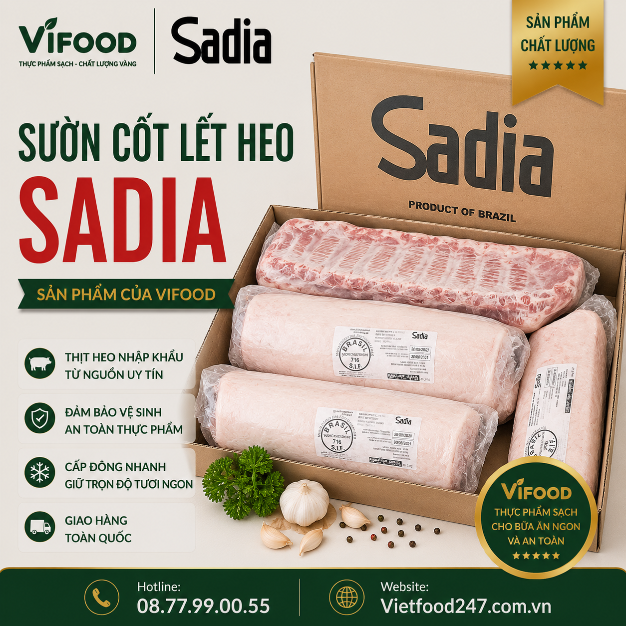Sườn cốt lết heo Sadia