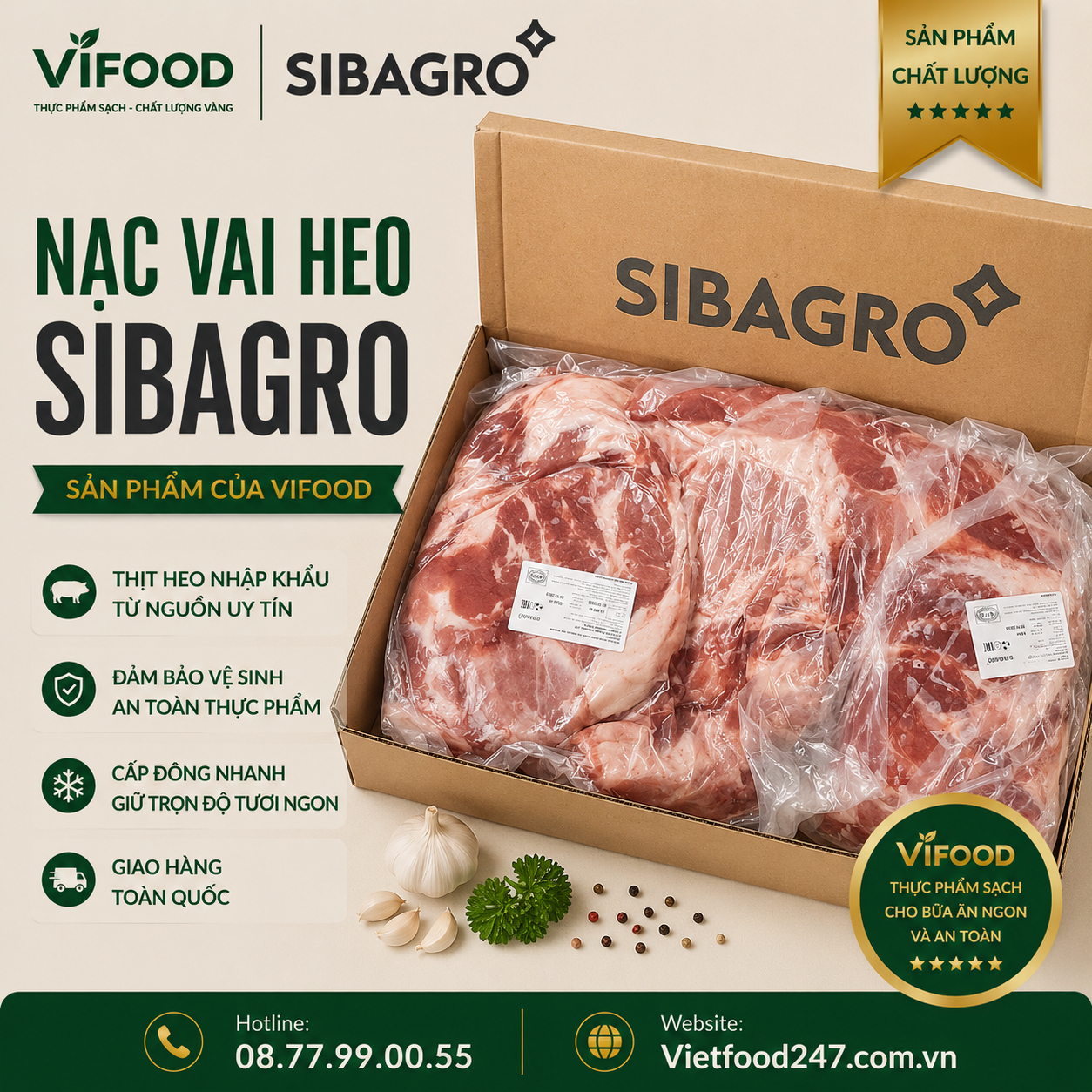 Nạc vai heo Sibagro