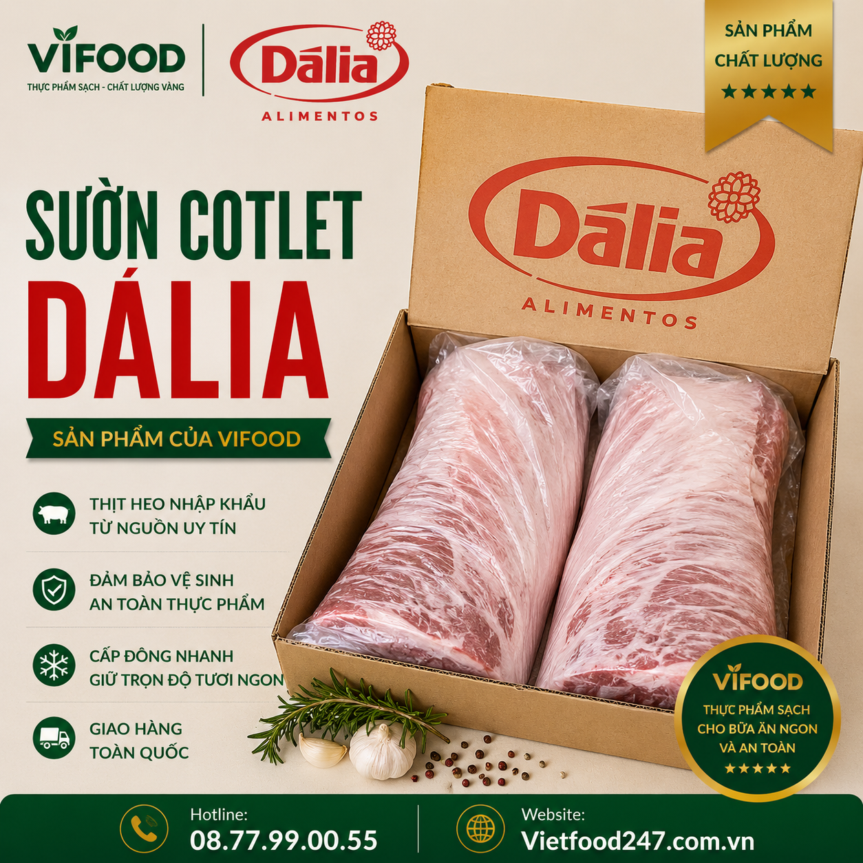 Sườn cotlet Dalia