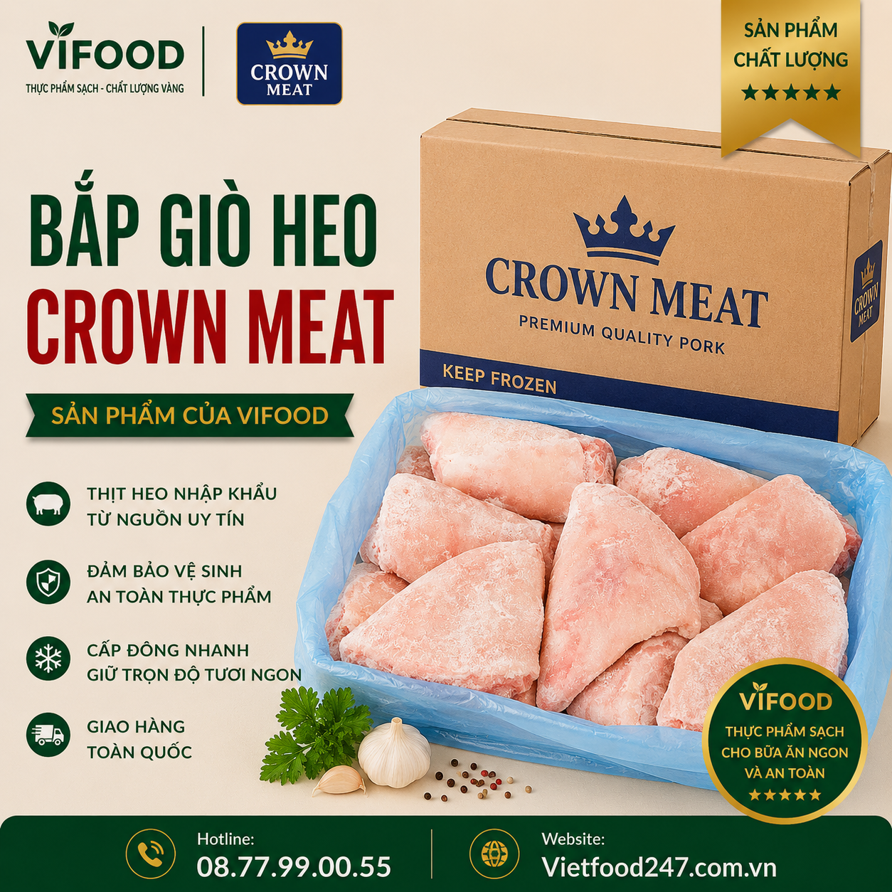 Bắp giò heo Crown Meat