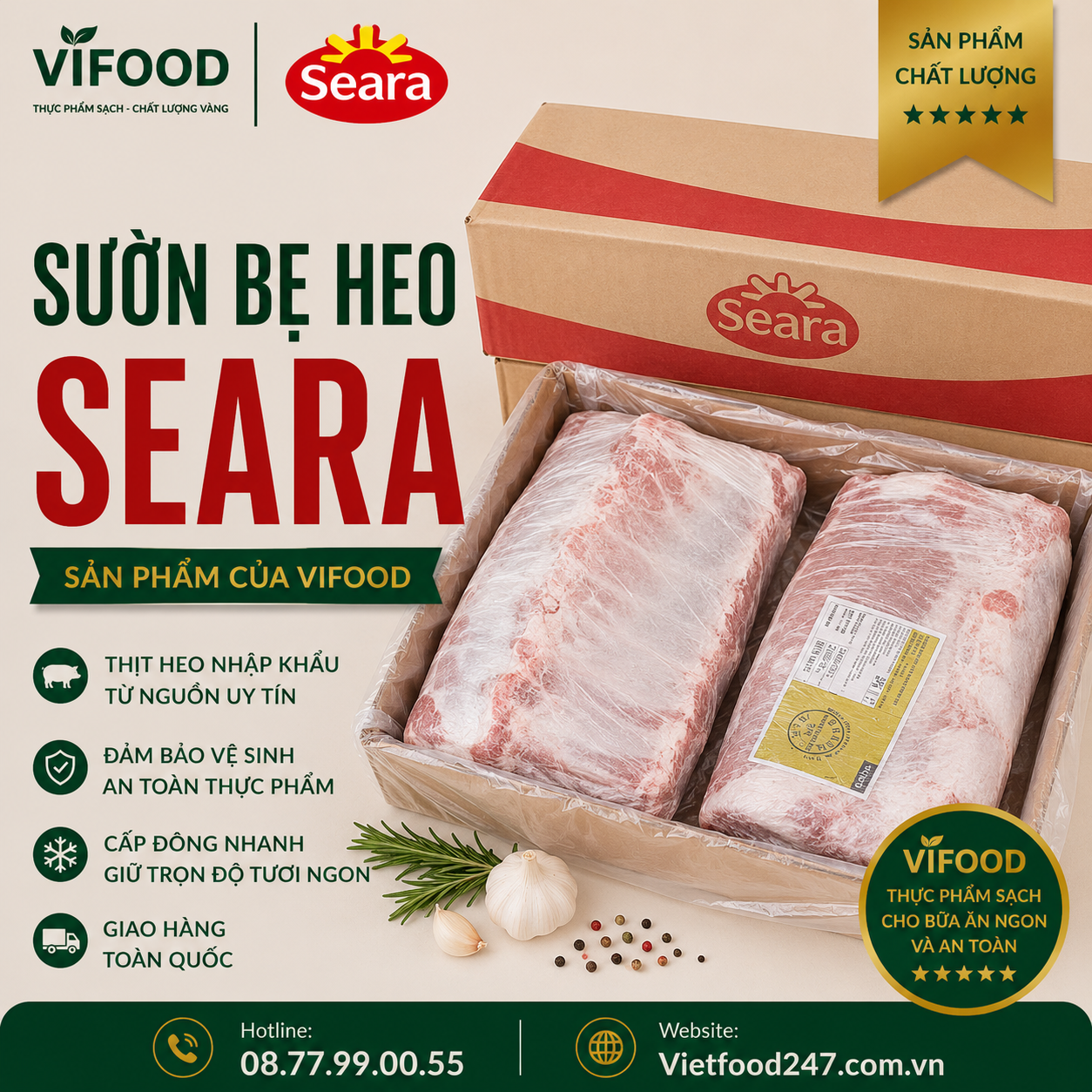 Sườn bẹ heo Seara