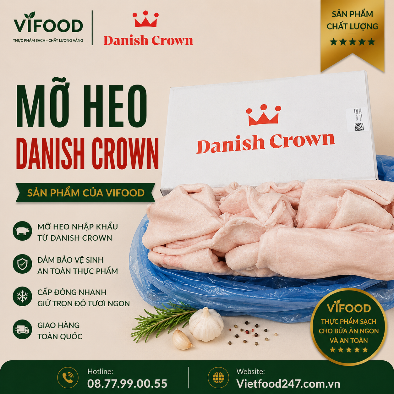 Mỡ heo Danish Crown