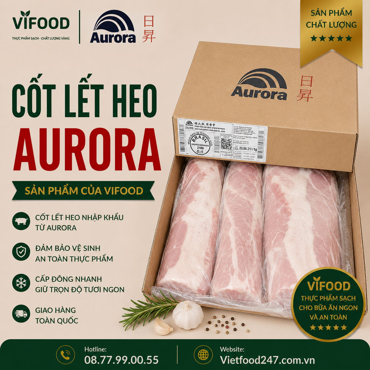  Cốt lết heo Aurora