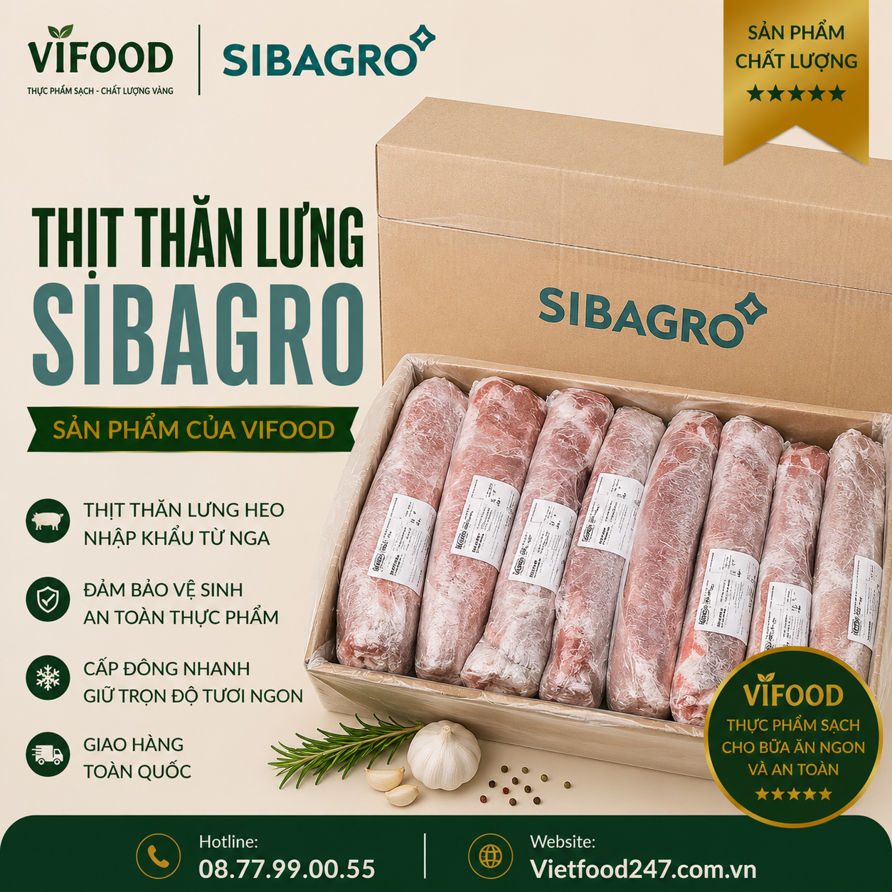 Thịt thăn lưng Sibagro