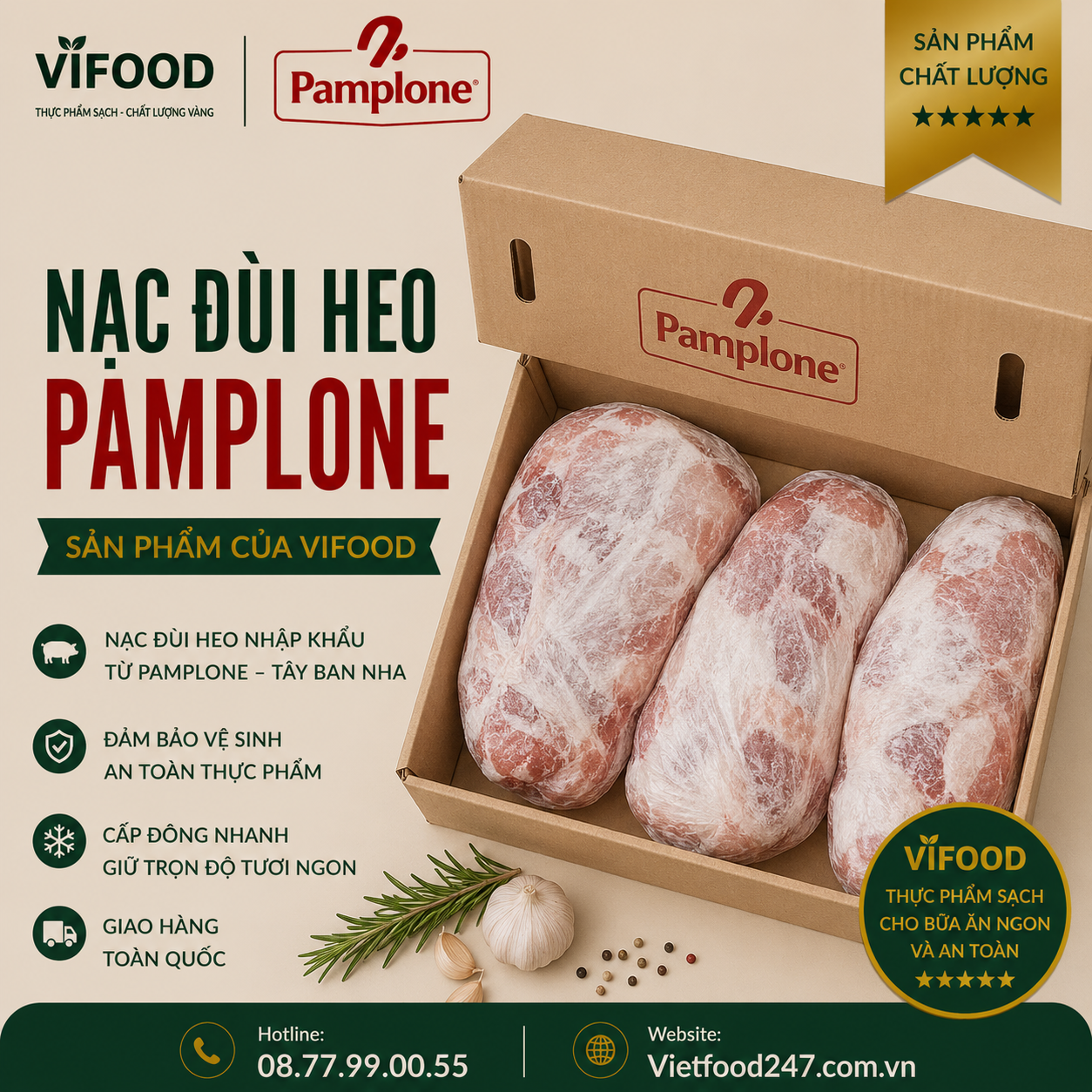 Nạc đùi heo Pamplone