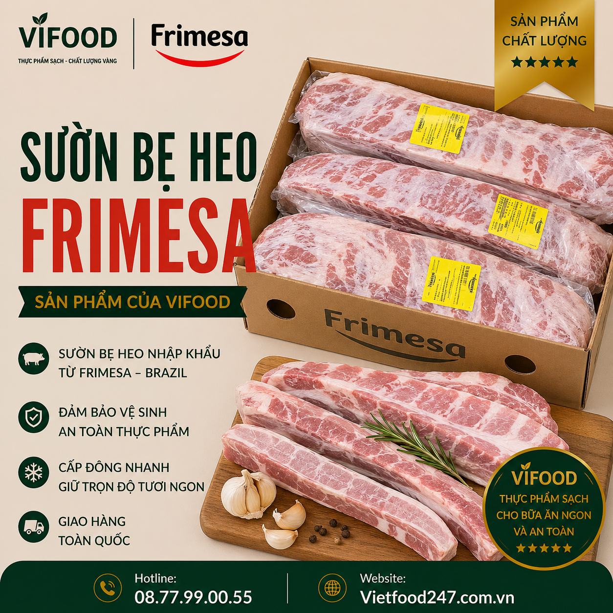  Sườn bẹ heo Frimesa