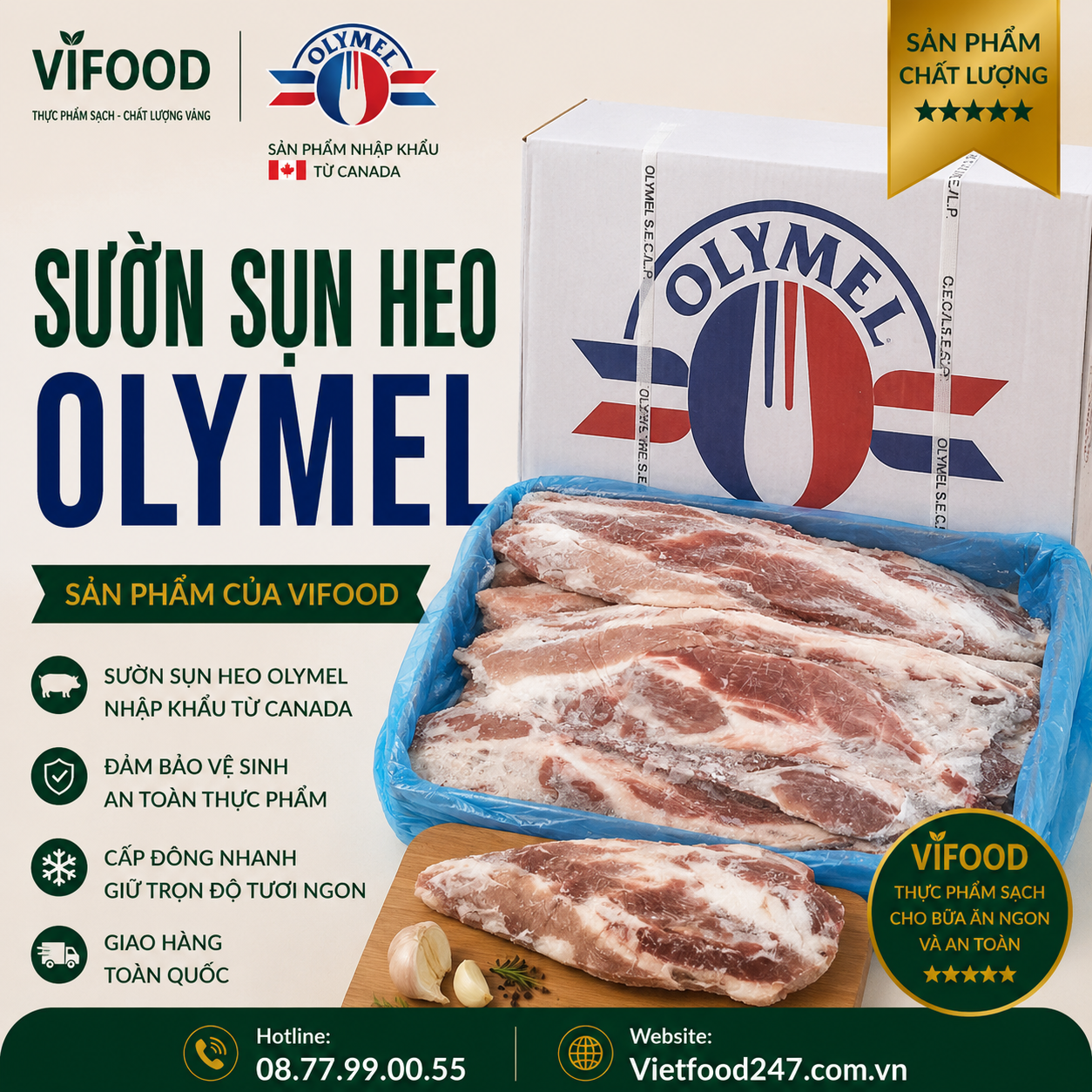  Sườn sụn heo Olymel