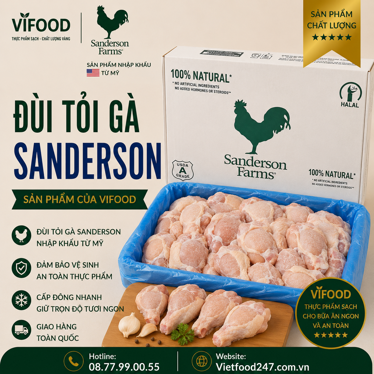  Đùi tỏi gà Sanderson