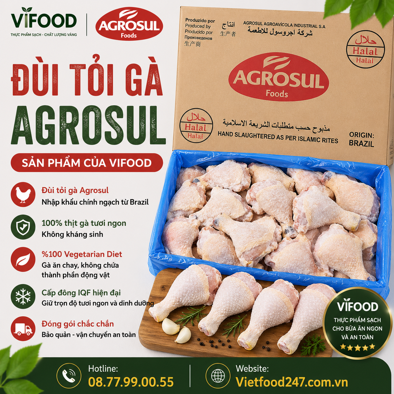 Đùi tỏi gà Agrosul