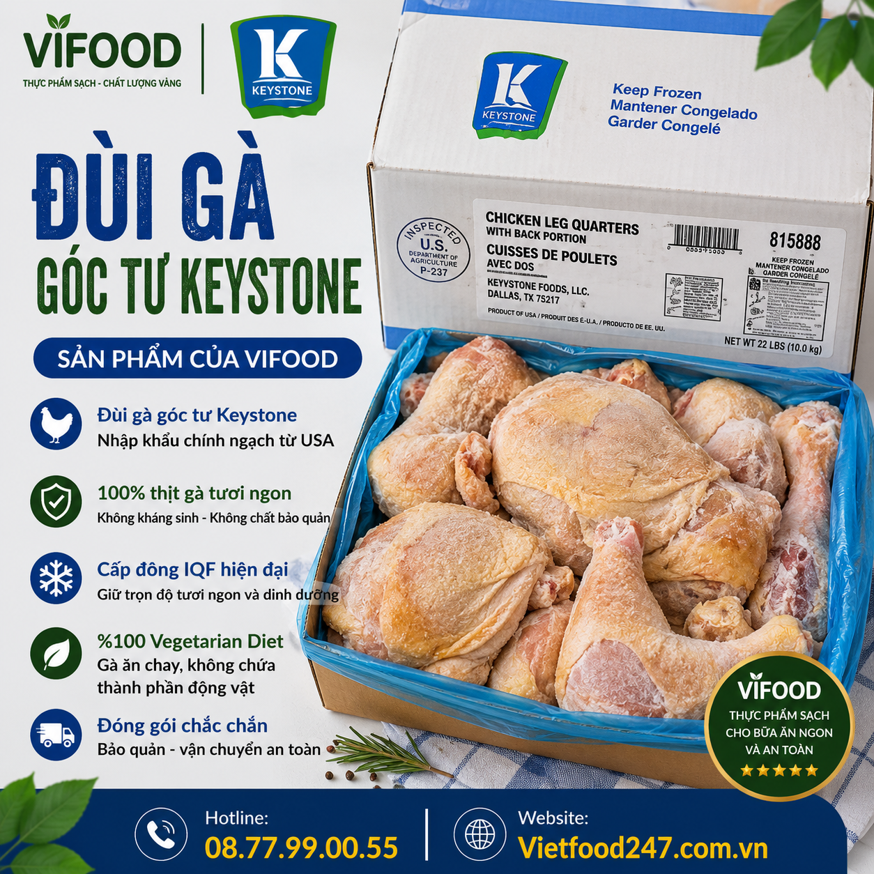 Đùi gà góc tư Keystone