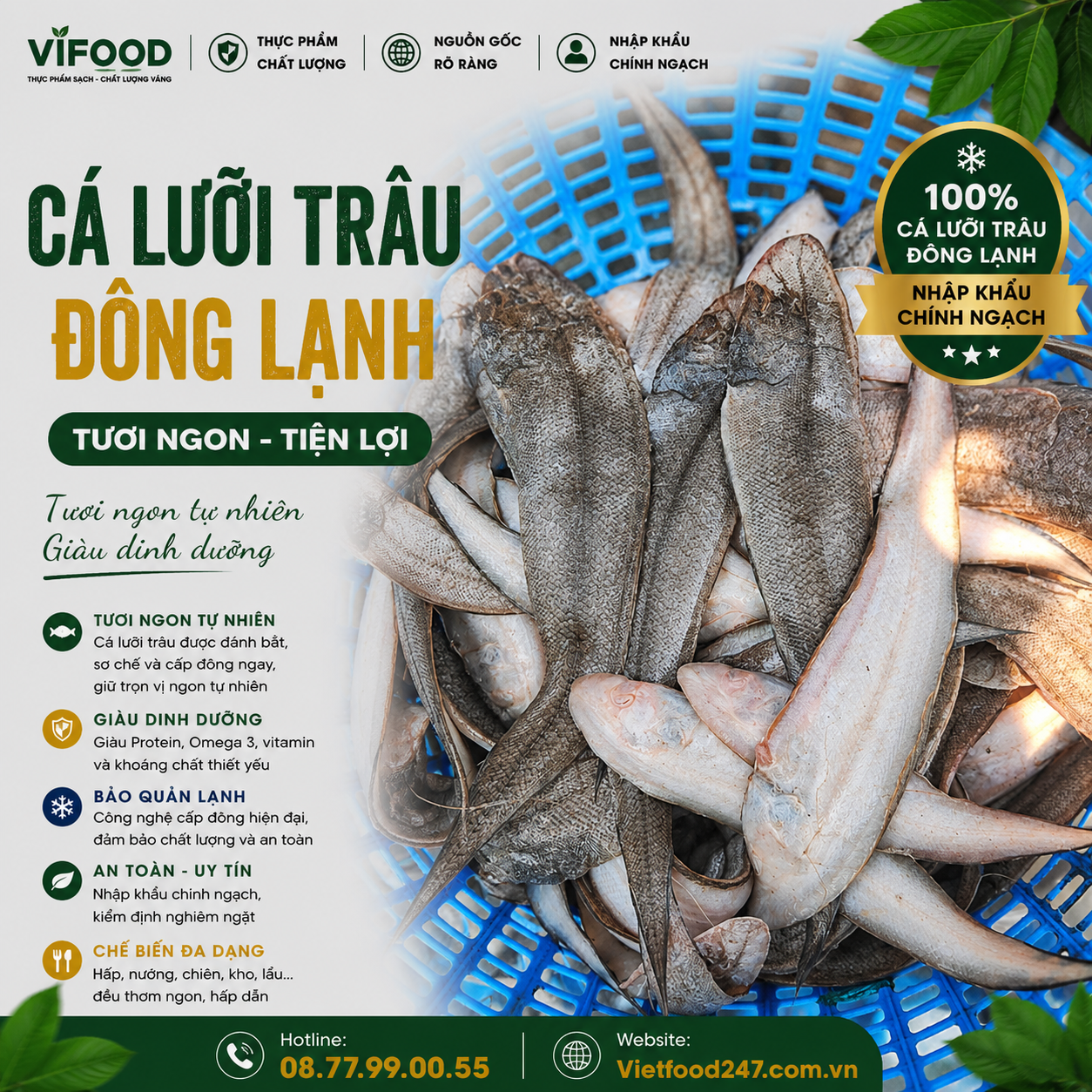 Cá lưỡi trâu đông lạnh