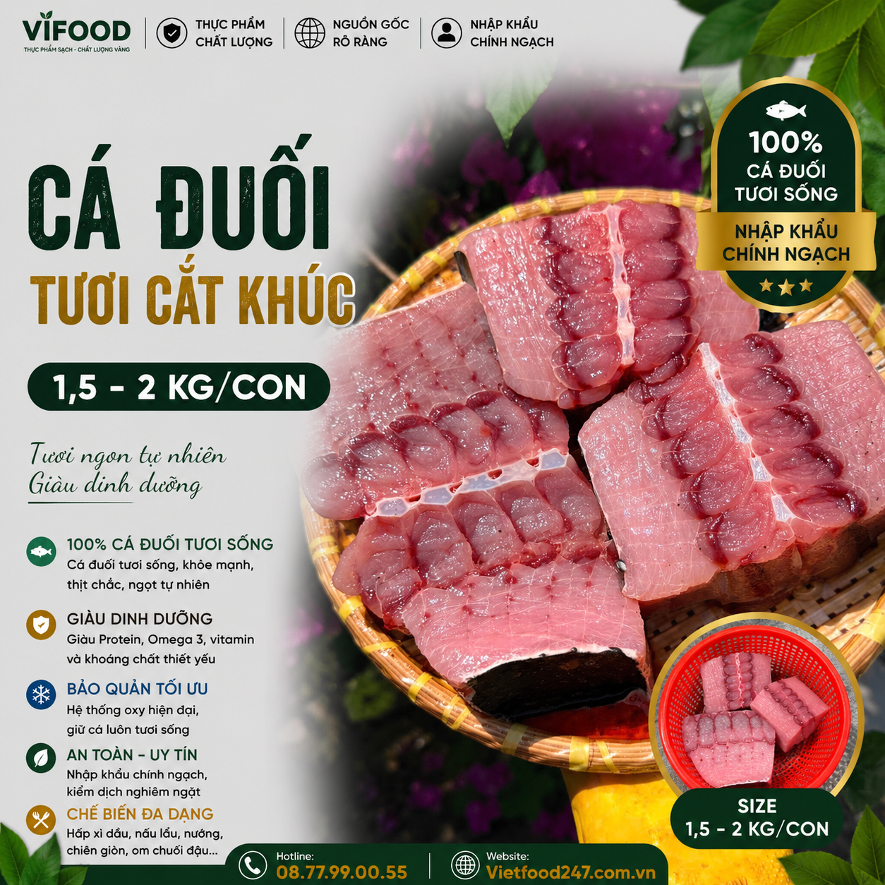 Cá đuối tươi cắt khúc