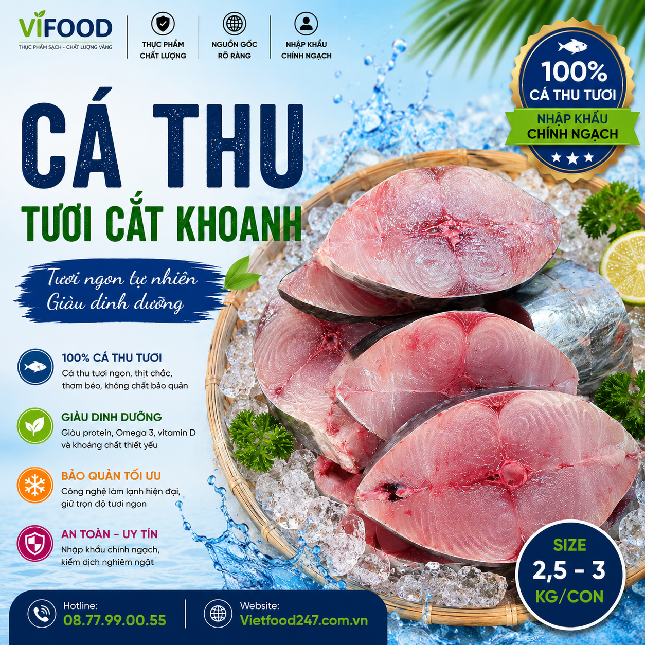 Cá Thu Tươi Cắt Khoanh