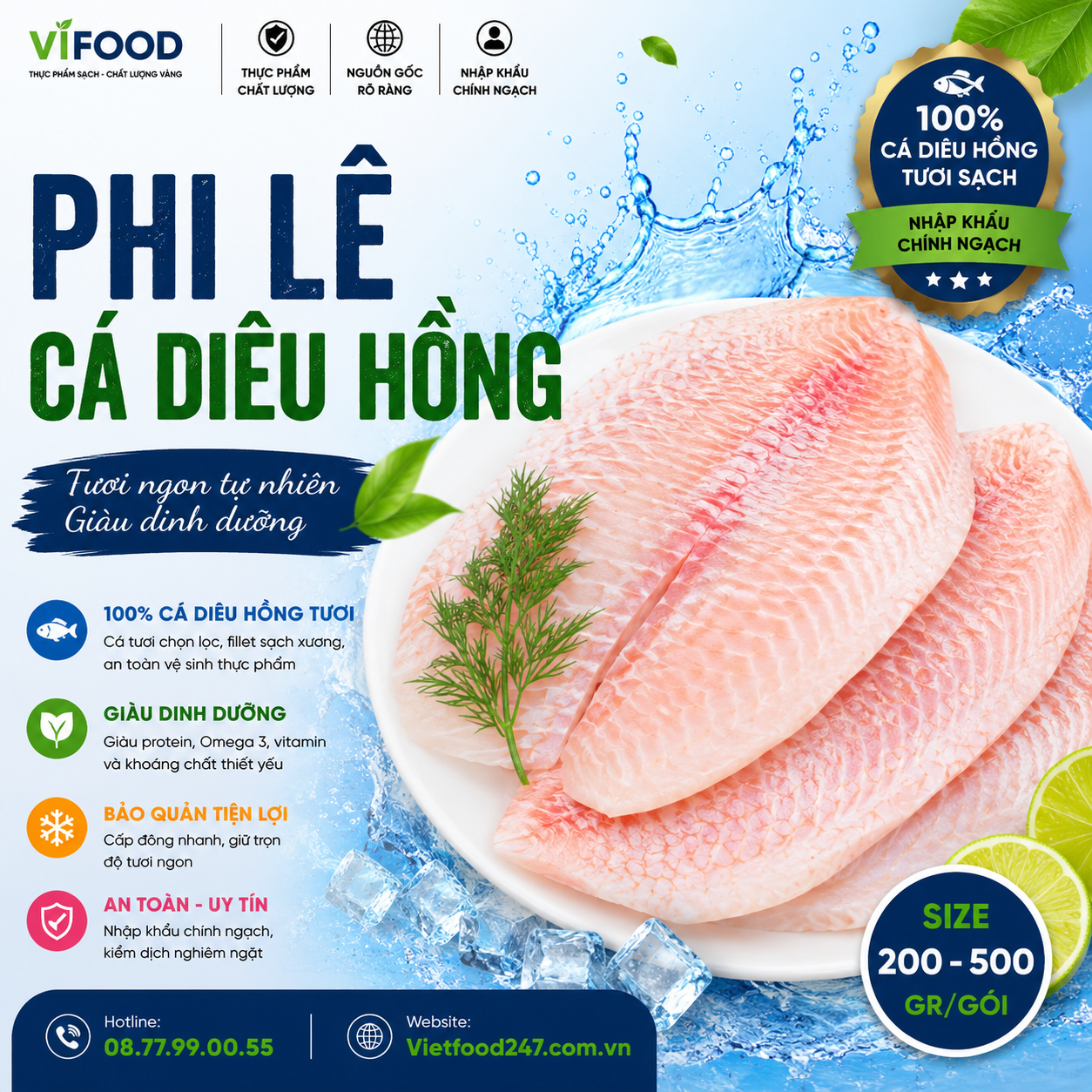 Phi lê cá diêu hồng