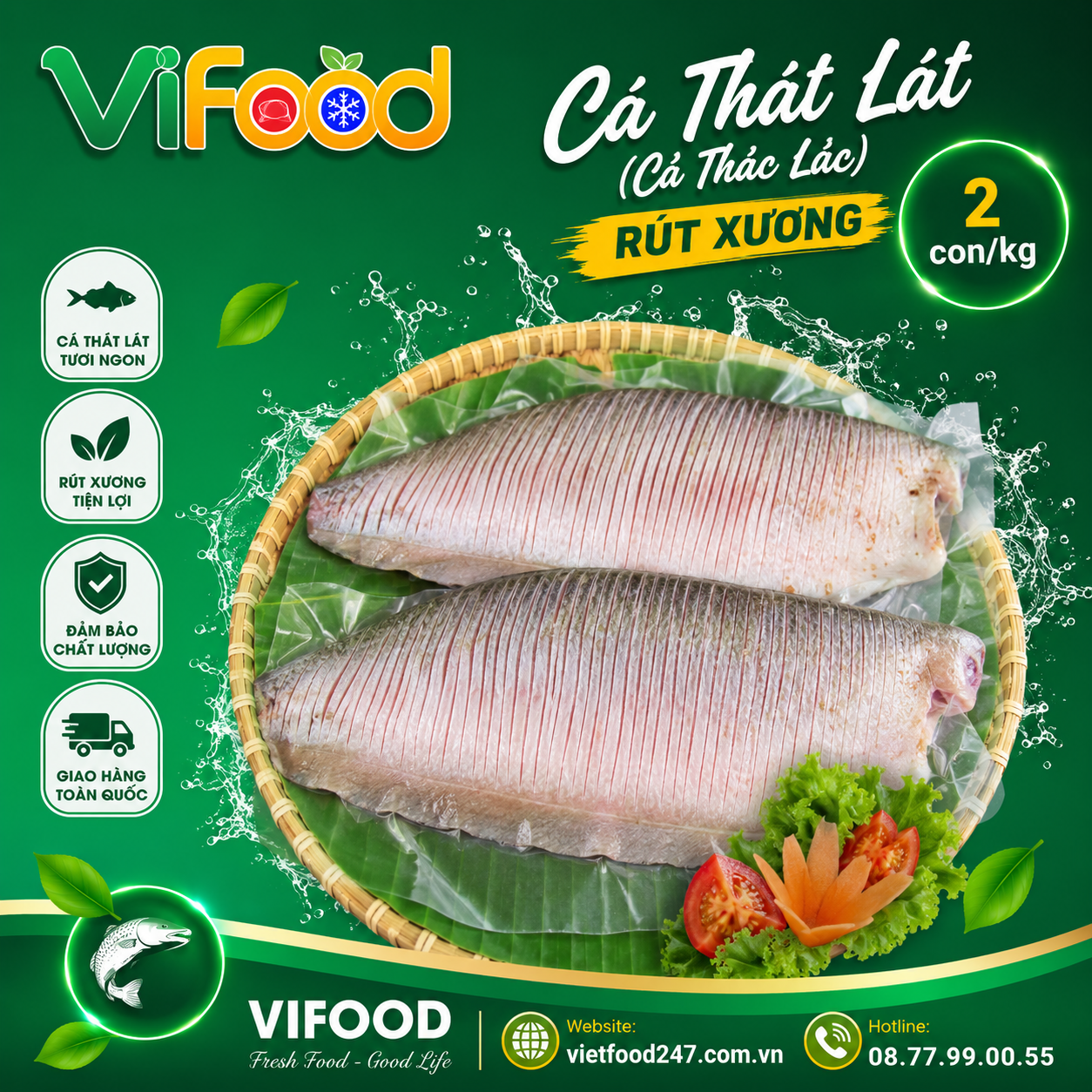 Cá thát lát (cá thác lác) rút xương 2 con/kg