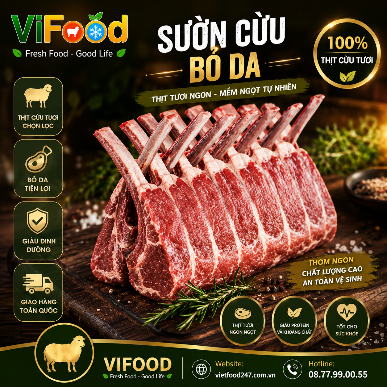 Sườn cừu bỏ da