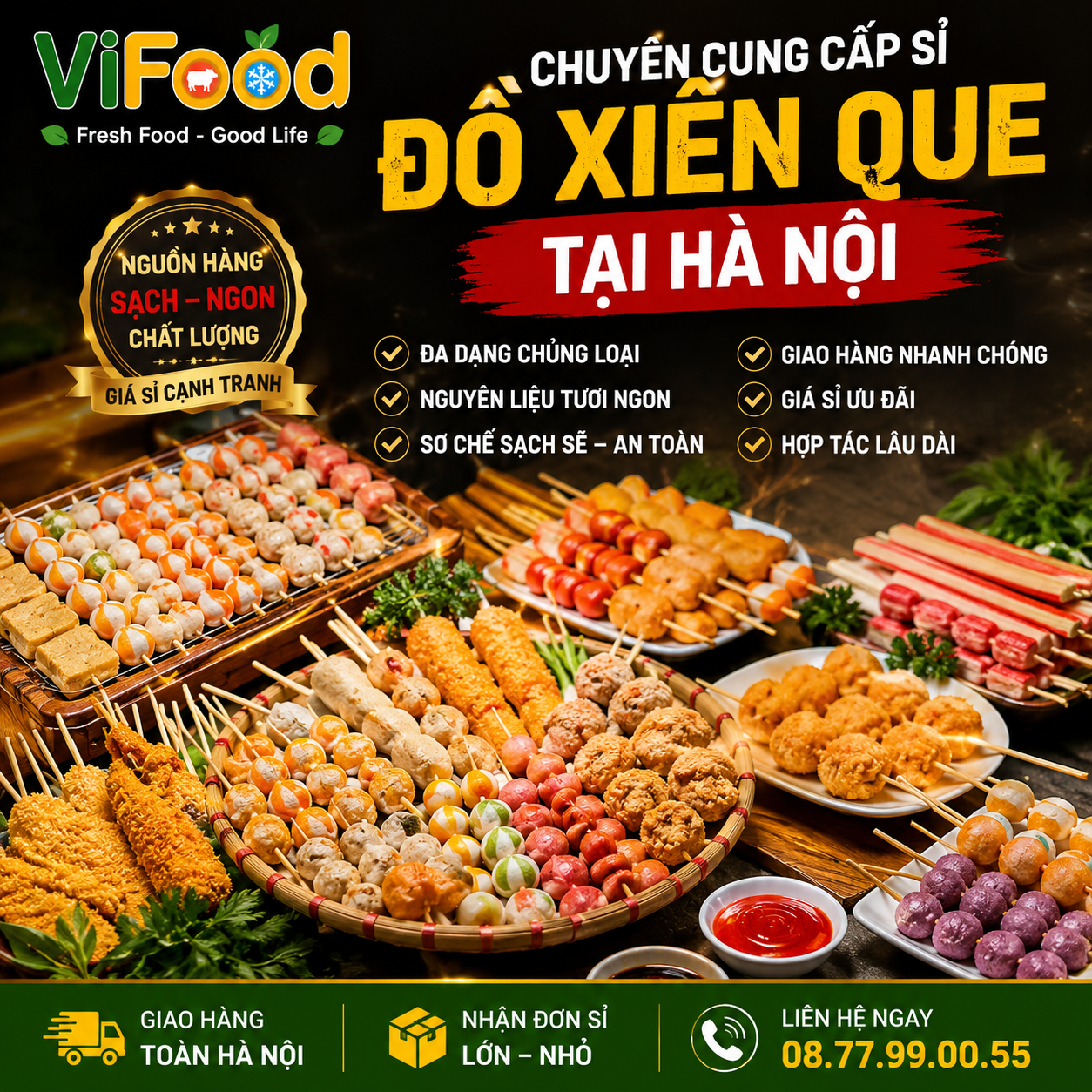 cung cấp sỉ đồ xiên que ở hà nội