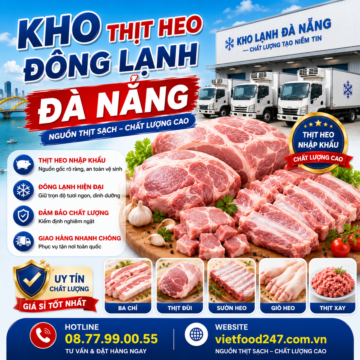 Kho thịt heo đông lạnh Đà Nẵng
