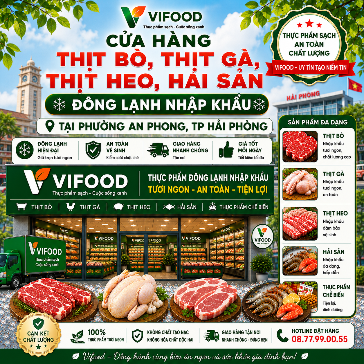 VIFOOD – Thịt Bò, Thịt Gà, Thịt Heo, Hải Sản Đông Lạnh tại Phường An Phong, Thành phố Hải Phòng
