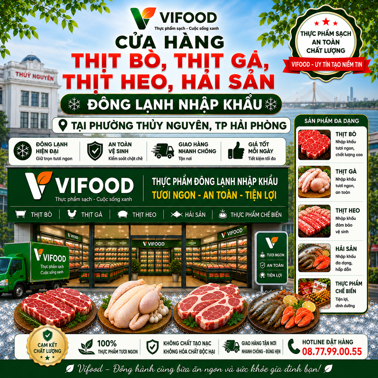 VIFOOD – Thịt Bò, Thịt Gà, Thịt Heo, Hải Sản Đông Lạnh tại Phường Thủy Nguyên, Thành phố Hải Phòng