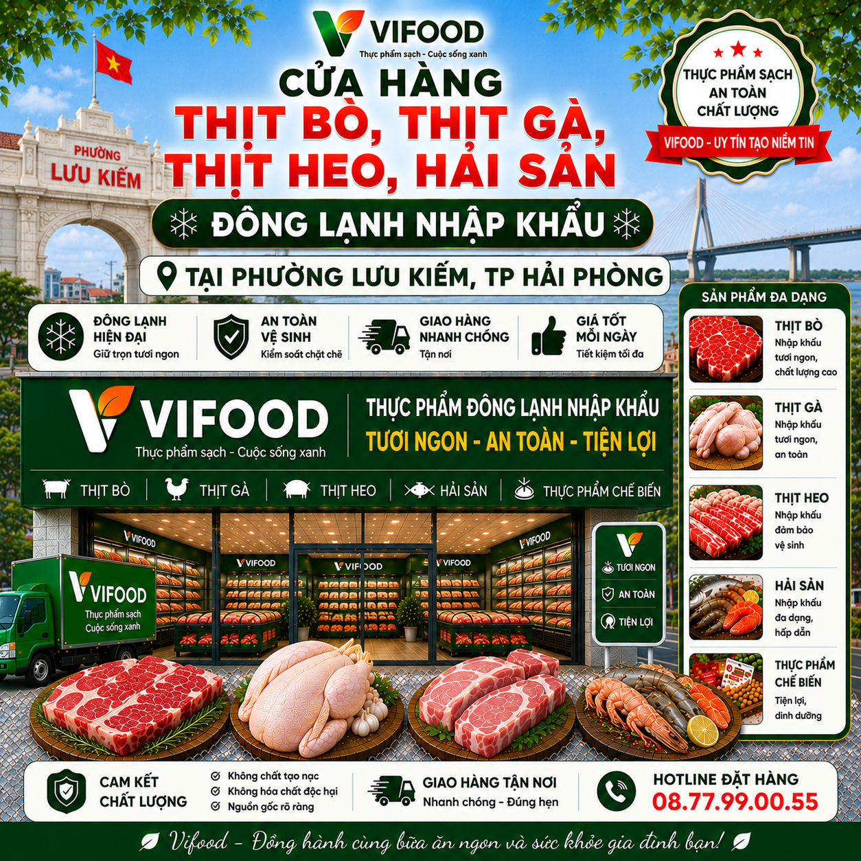 Thịt Bò, Thịt Gà, Thịt Heo, Hải Sản Đông Lạnh tại Phường Lưu Kiếm, Thành phố Hải Phòng