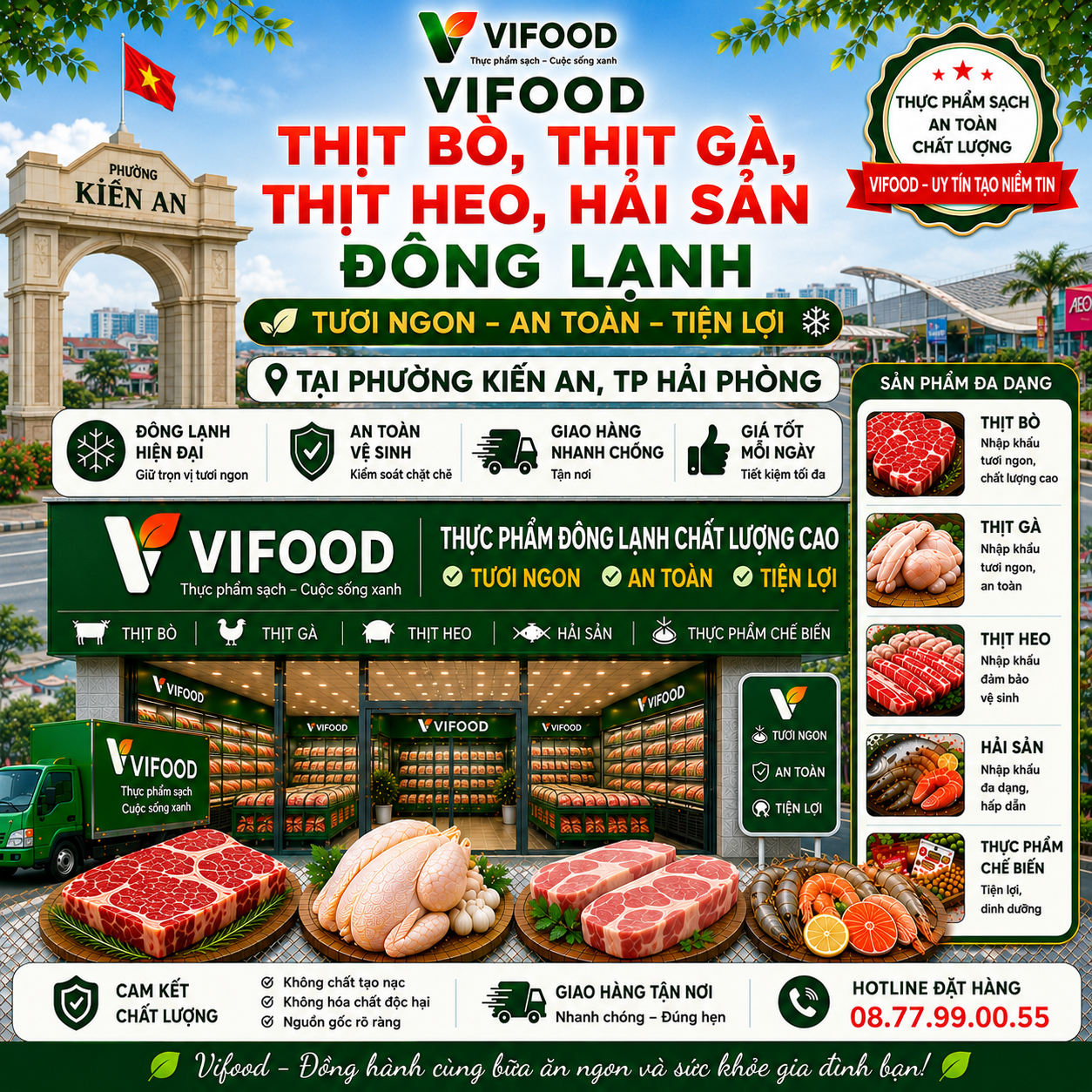 VIFOOD – Thịt Bò, Thịt Gà, Thịt Heo, Hải Sản Đông Lạnh tại Phường Kiến An, Thành phố Hải Phòng