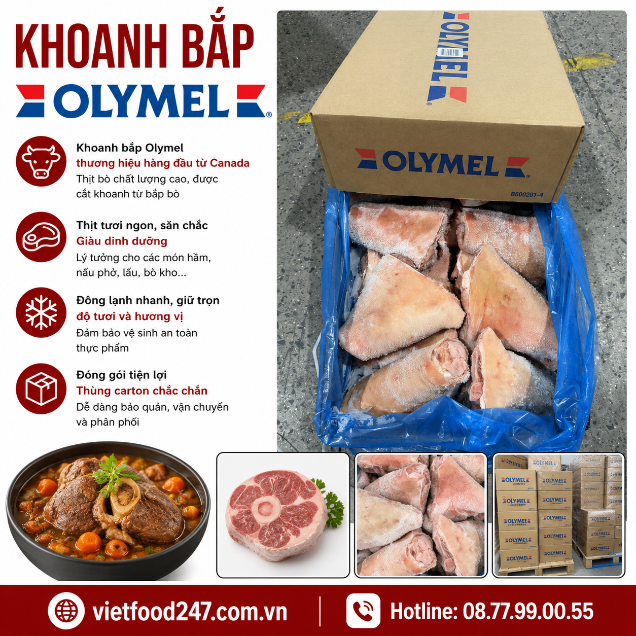 Khoanh bắp heo Olymel đông lạnh