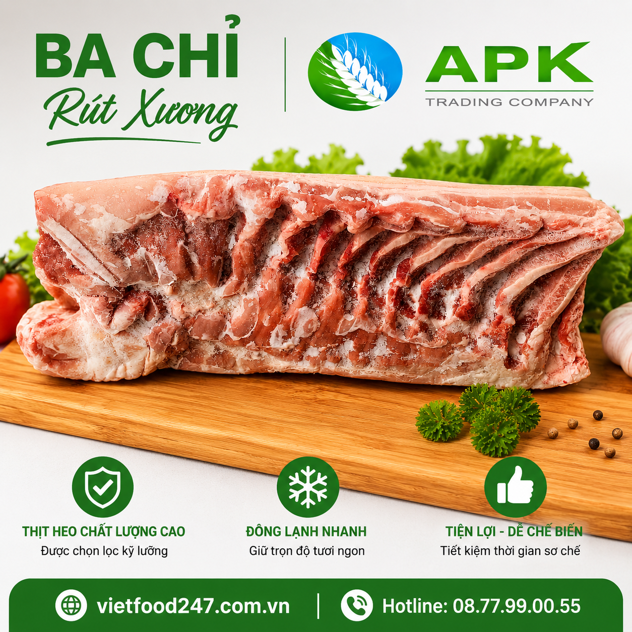 Ba chỉ rút xương APK giá sỉ