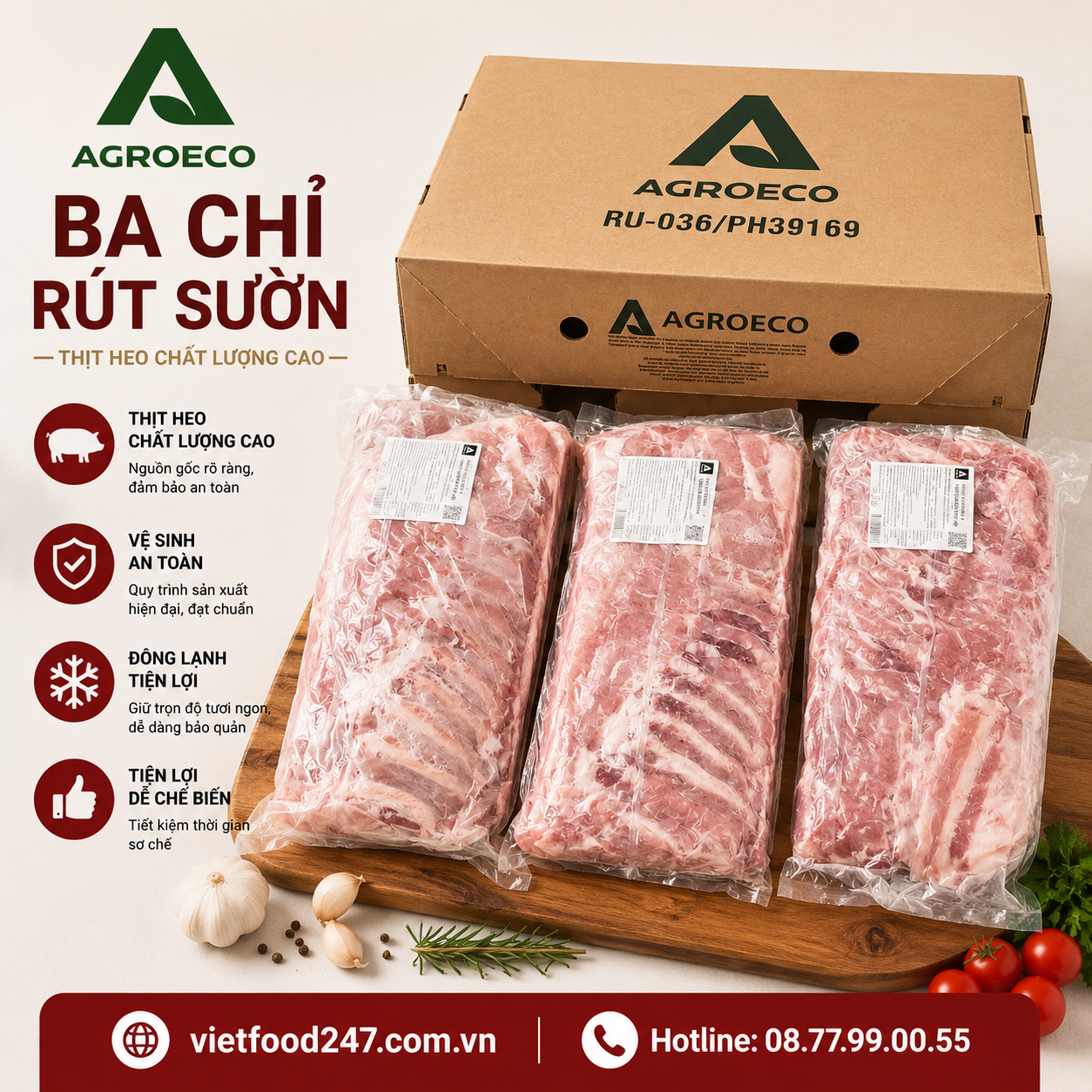 Ba Chỉ Rút Sườn Agroeco