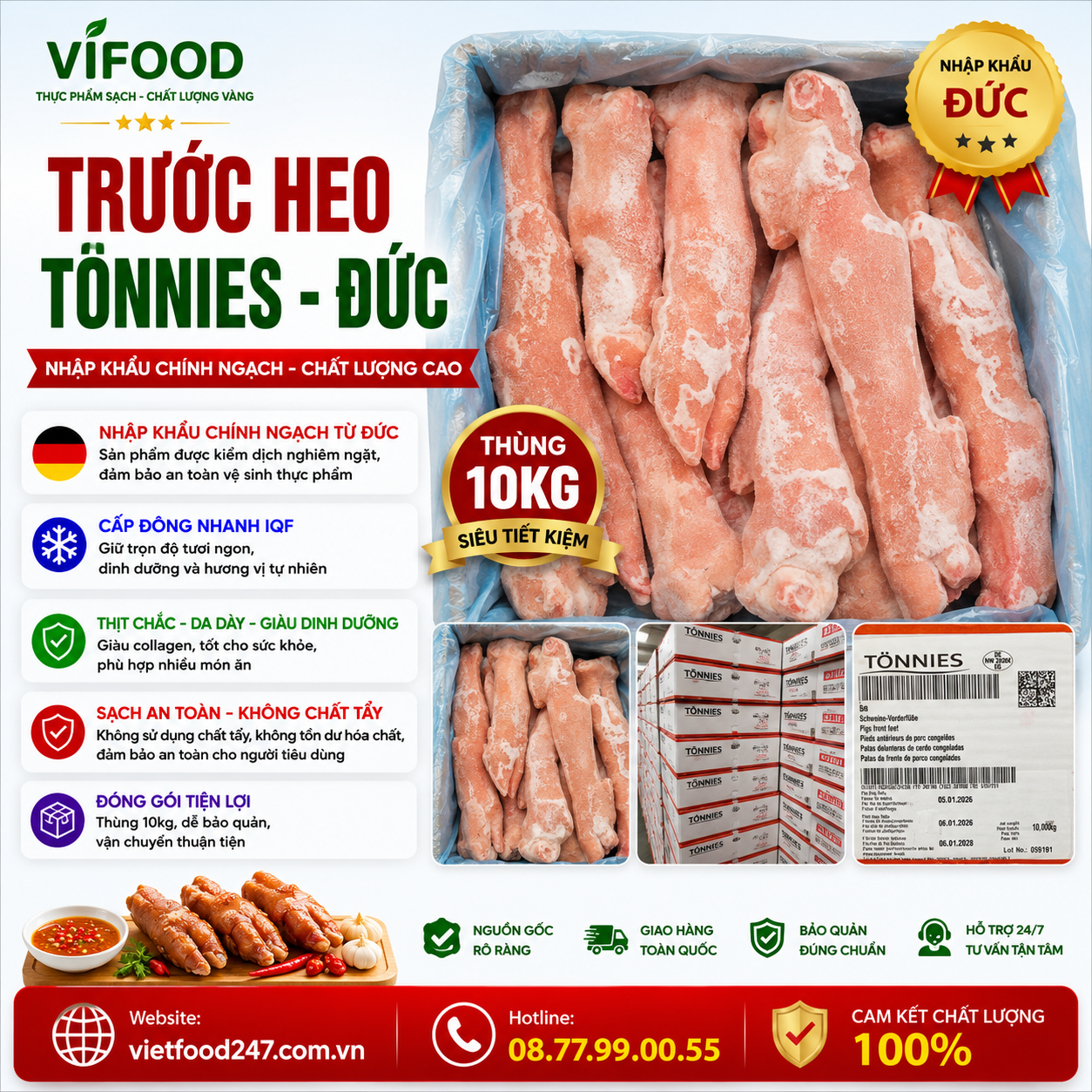 Dựng Trước Heo Tönnies Thùng 10kg