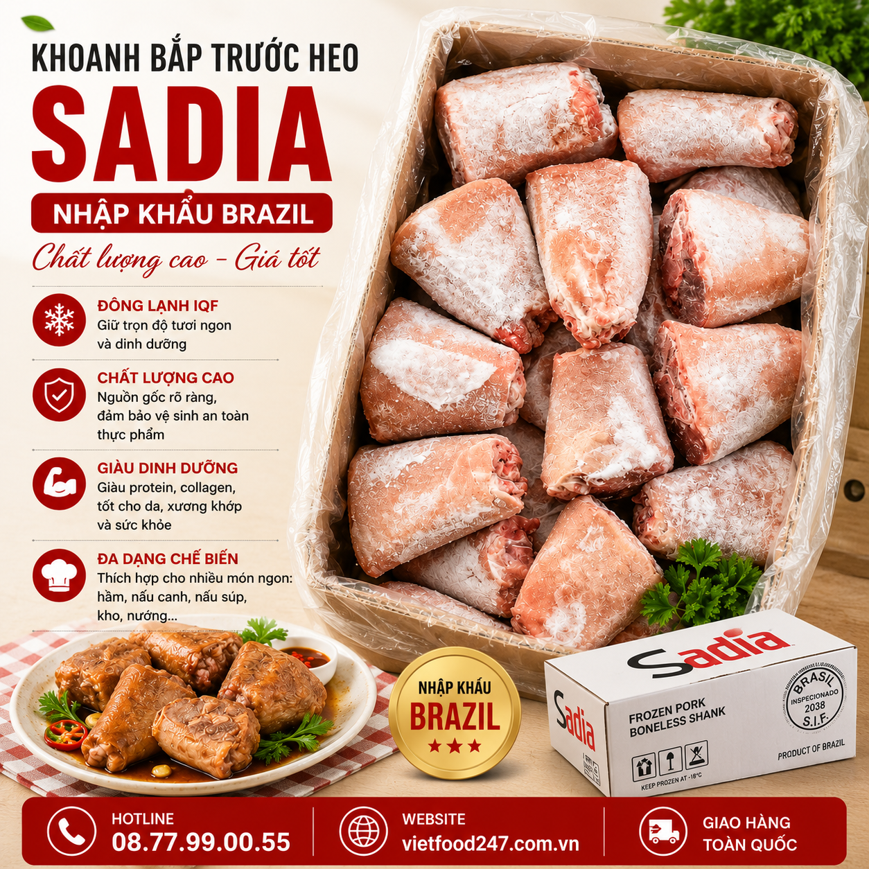 Khoanh Bắp Trước Heo Sadia