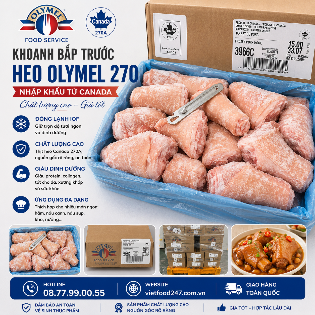 Khoanh Bắp Trước Heo Olymel 270